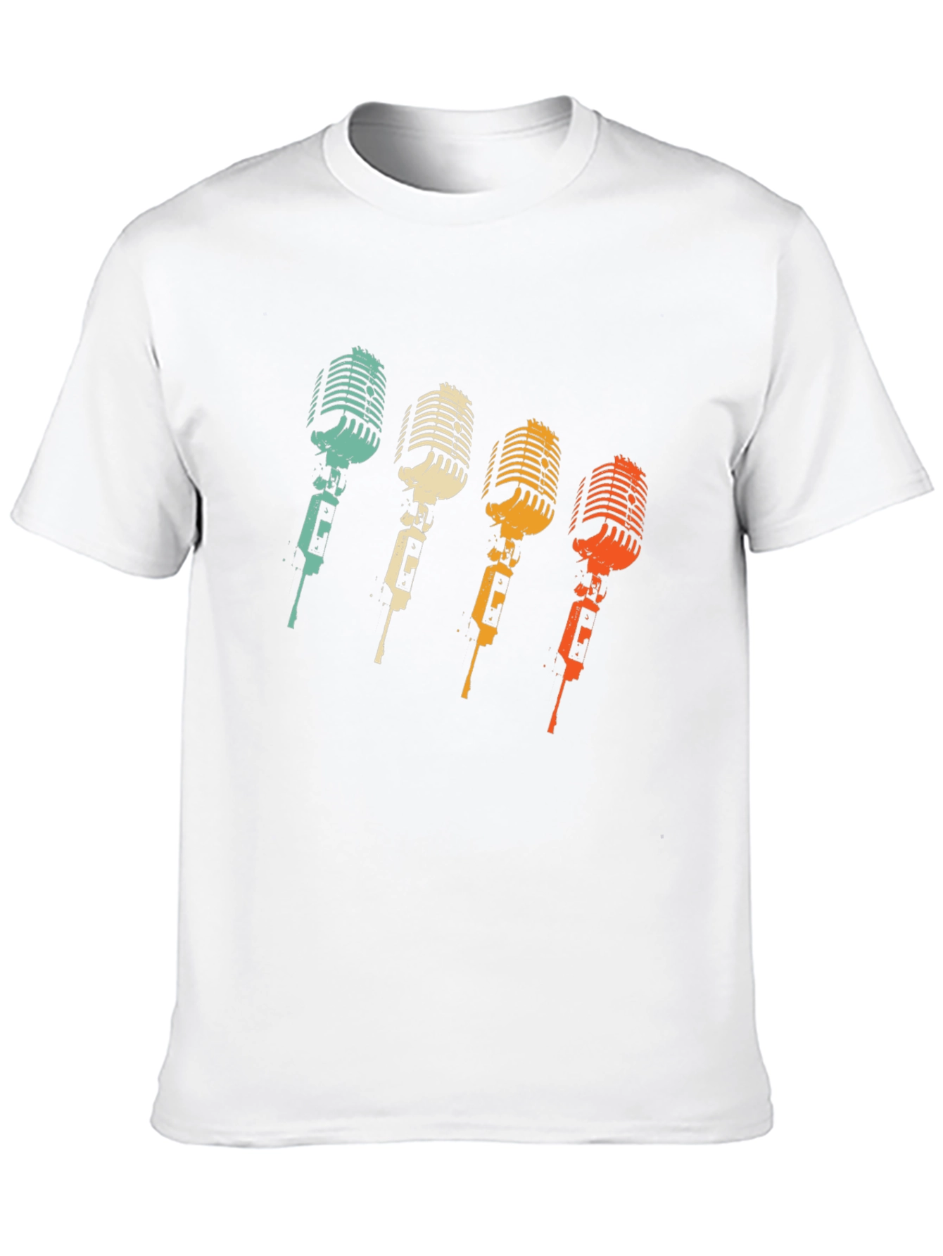 Retro Microphone Graphic Tee - Classic Vocal Design
