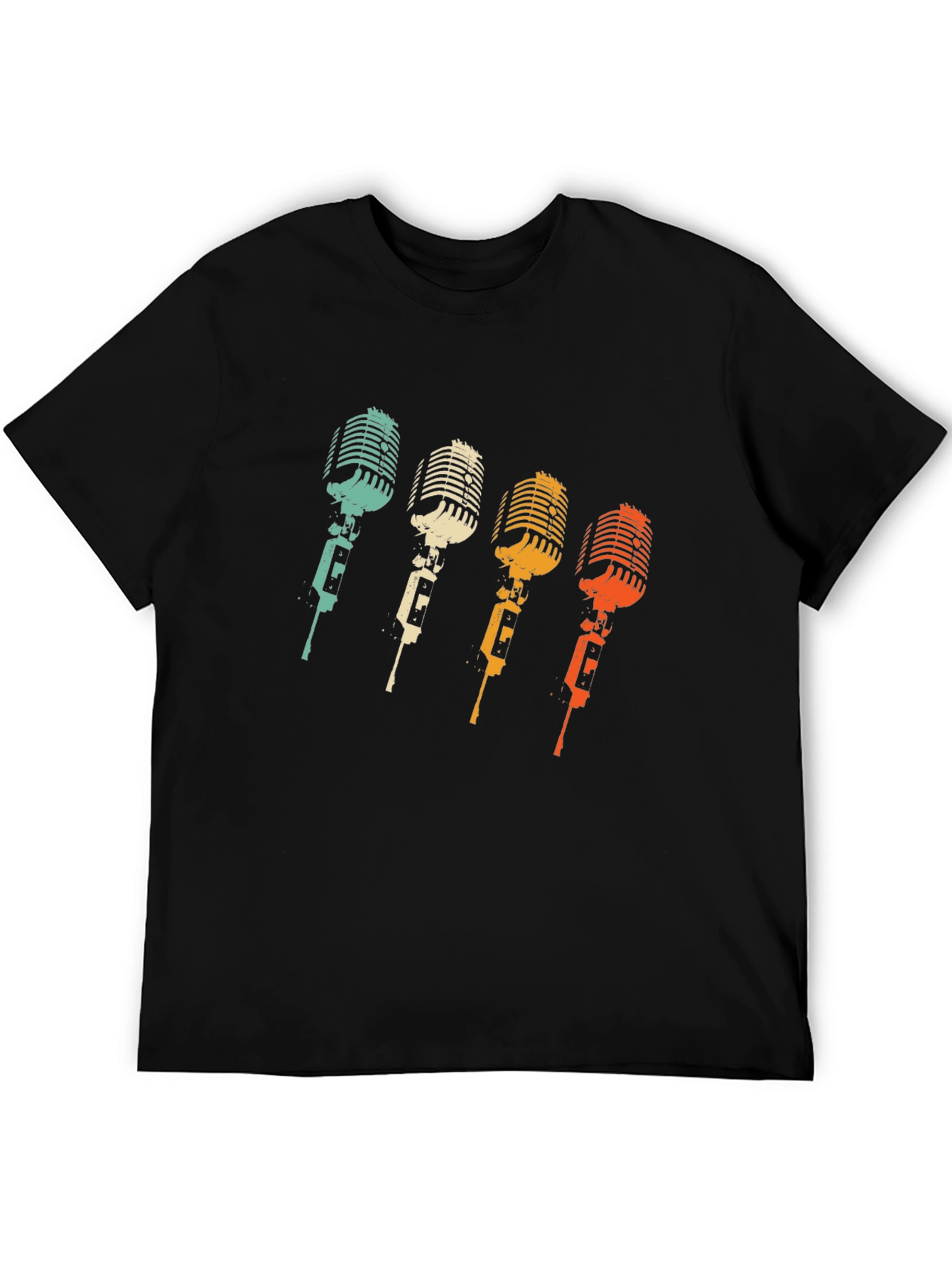 Retro Microphone Graphic Tee - Classic Vocal Design