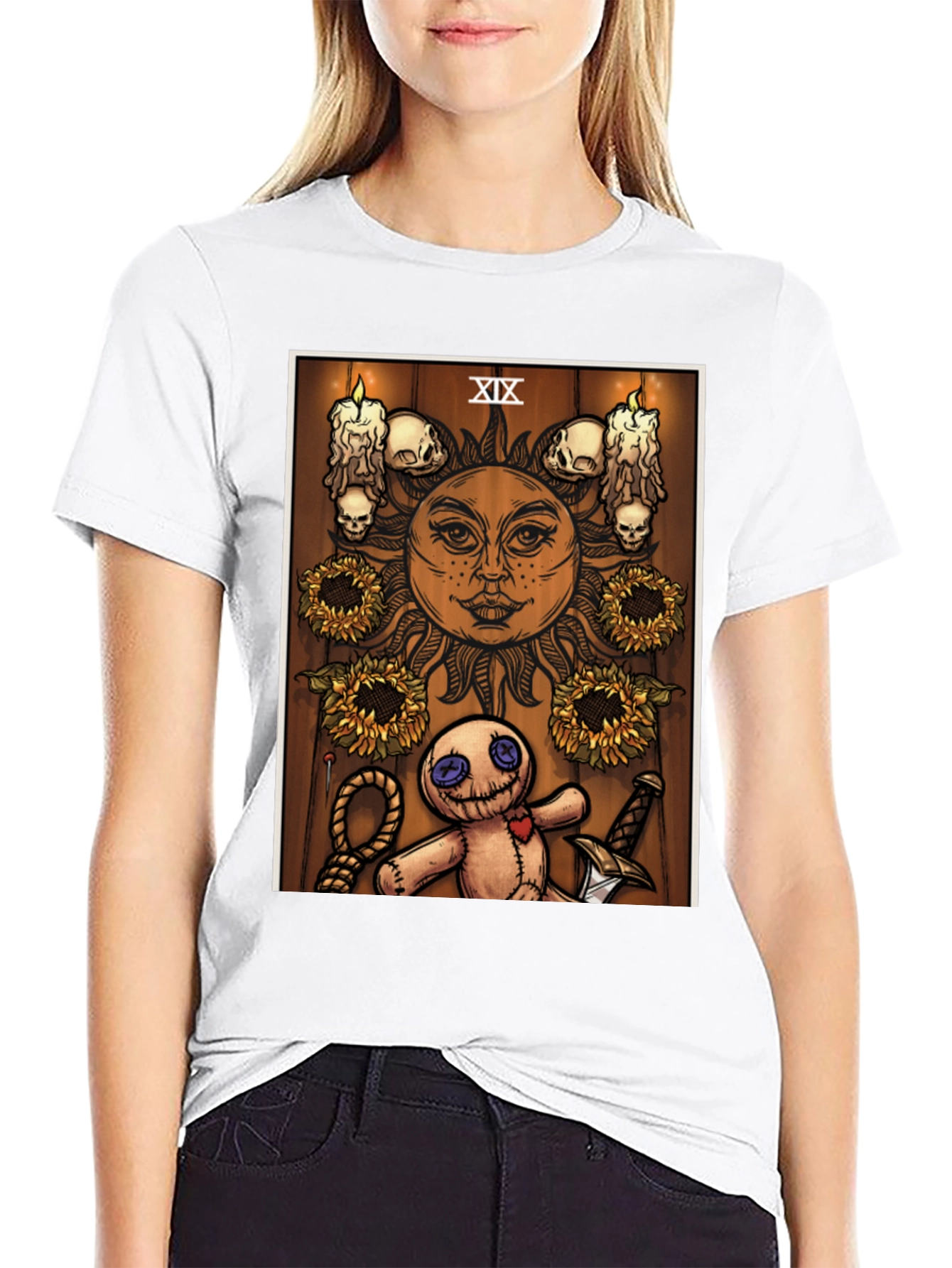 Tarot Card Style Graphic Print T-Shirt - Unisex