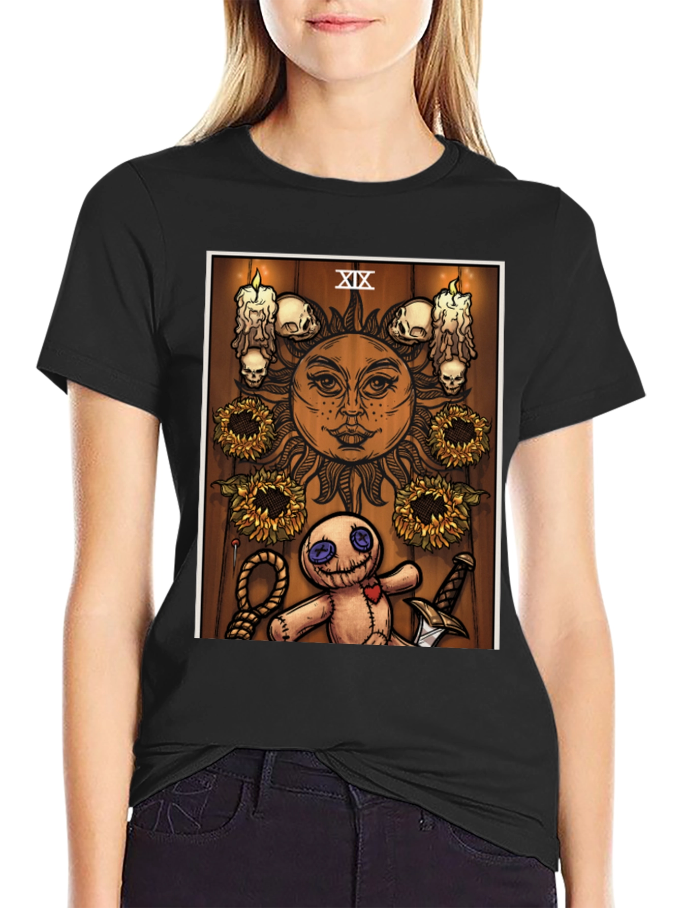 Tarot Card Style Graphic Print T-Shirt - Unisex