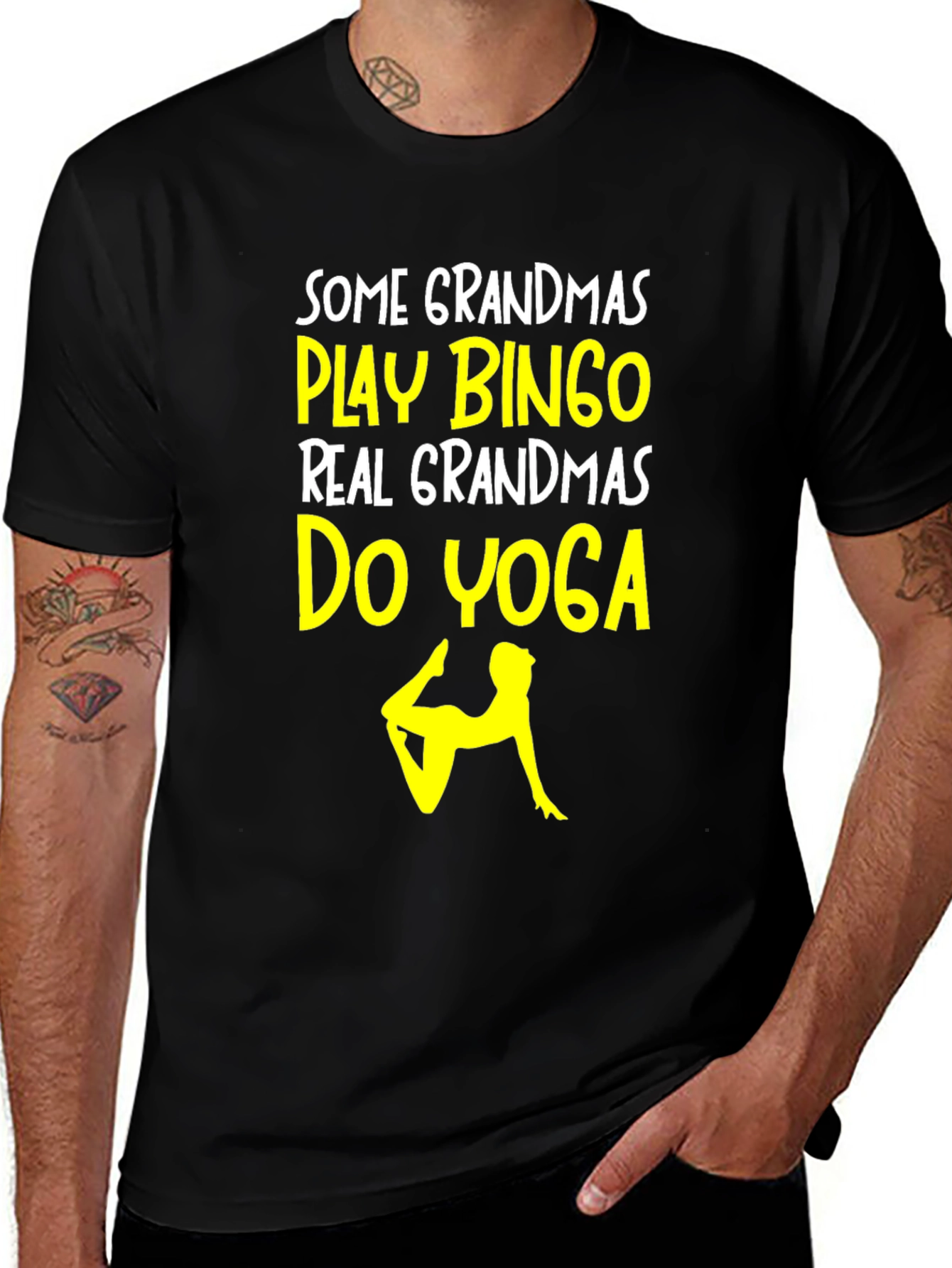 Yoga Grandma T-Shirt - Play Bingo Do Yoga