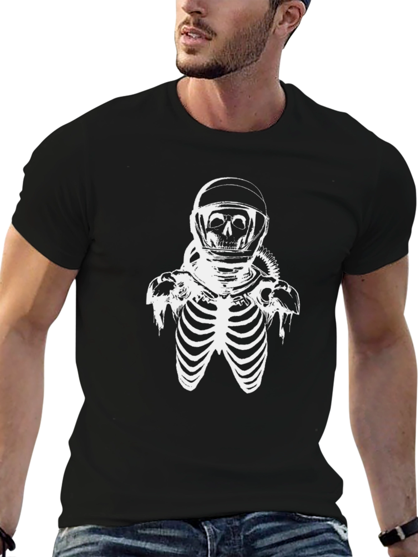 Astronaut Skeleton Graphic T-Shirt