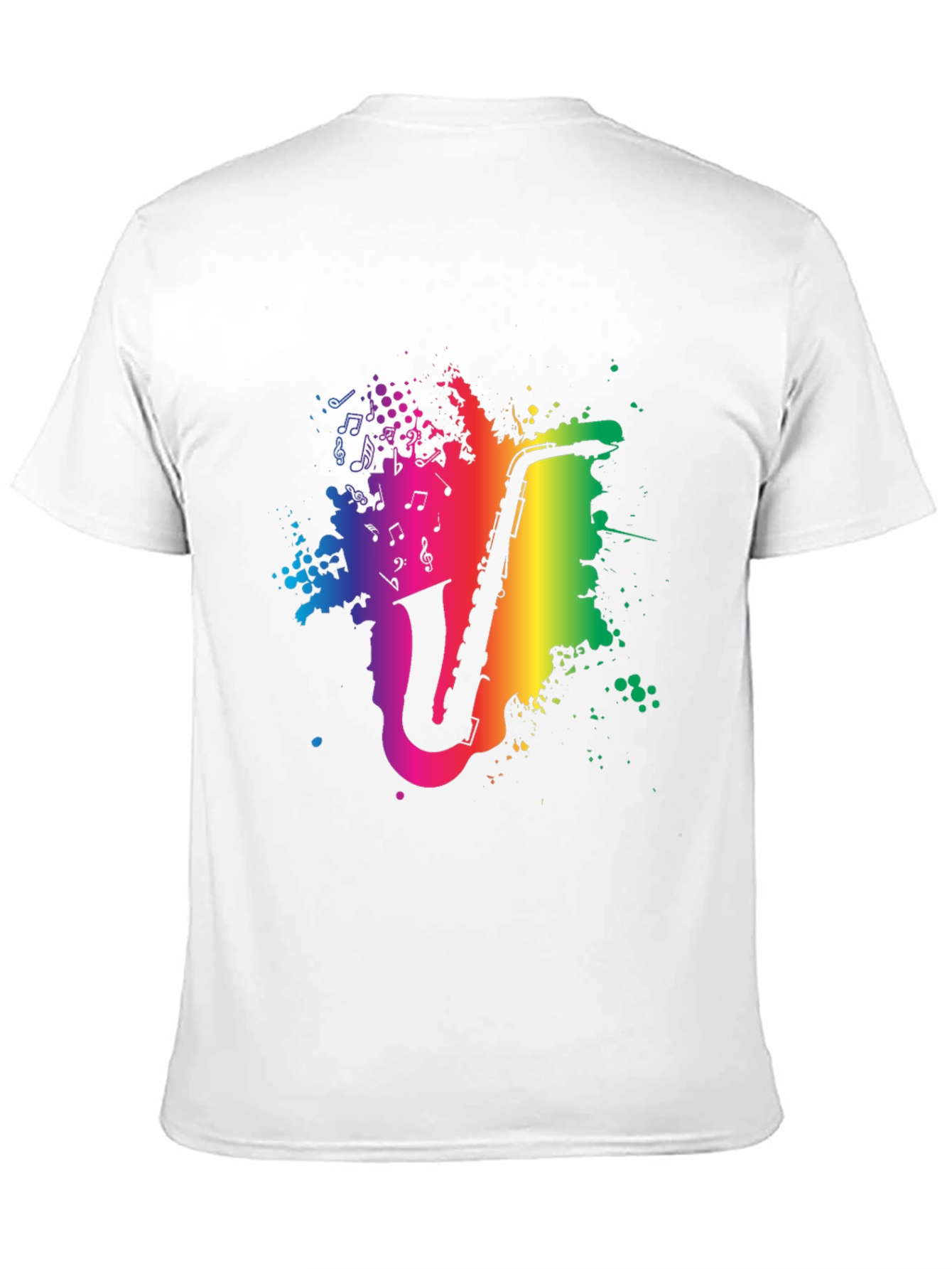 Rainbow Saxophone Graphic Tee - Music Lovers Shirt