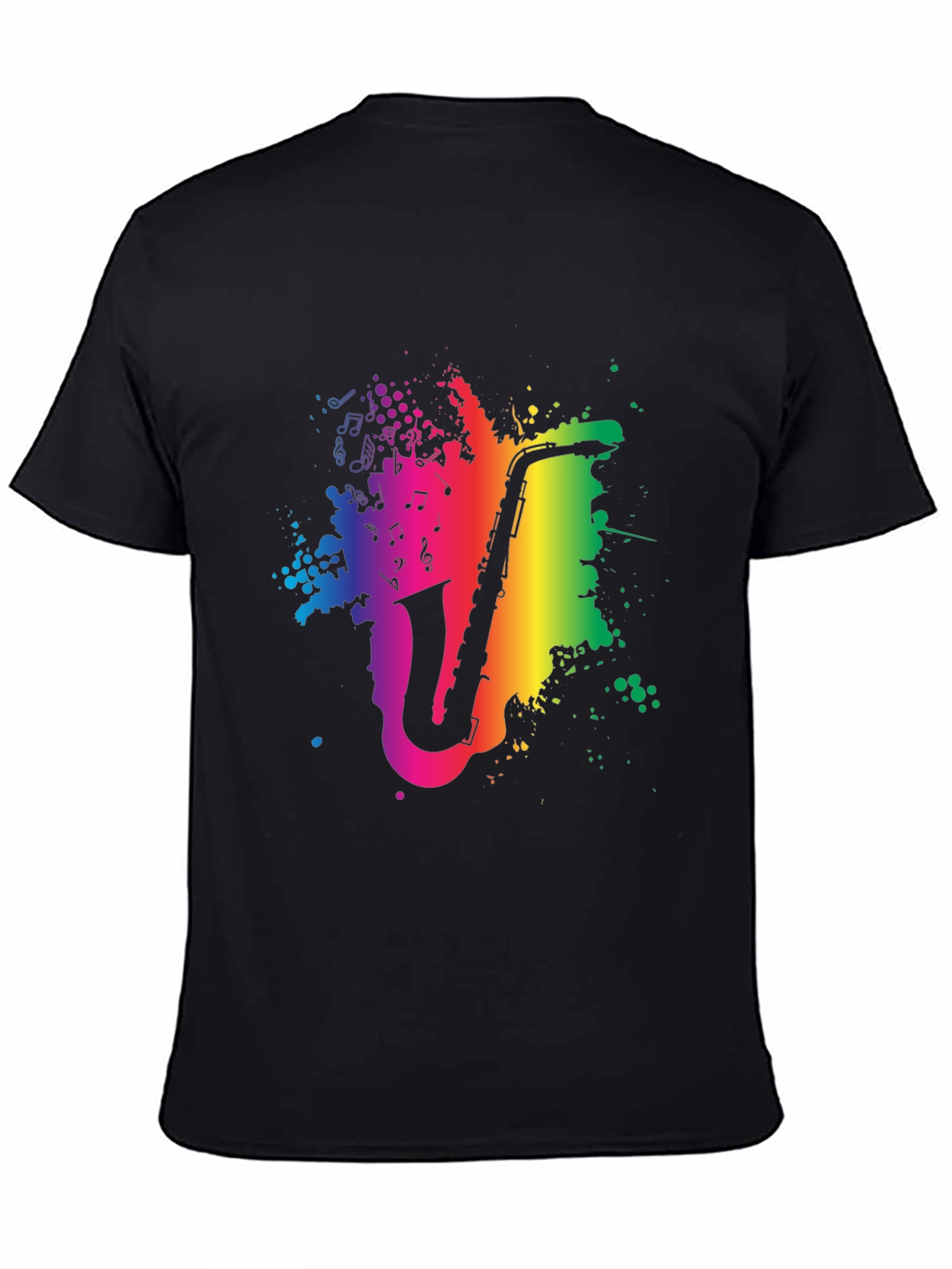 Rainbow Saxophone Graphic Tee - Music Lovers Shirt