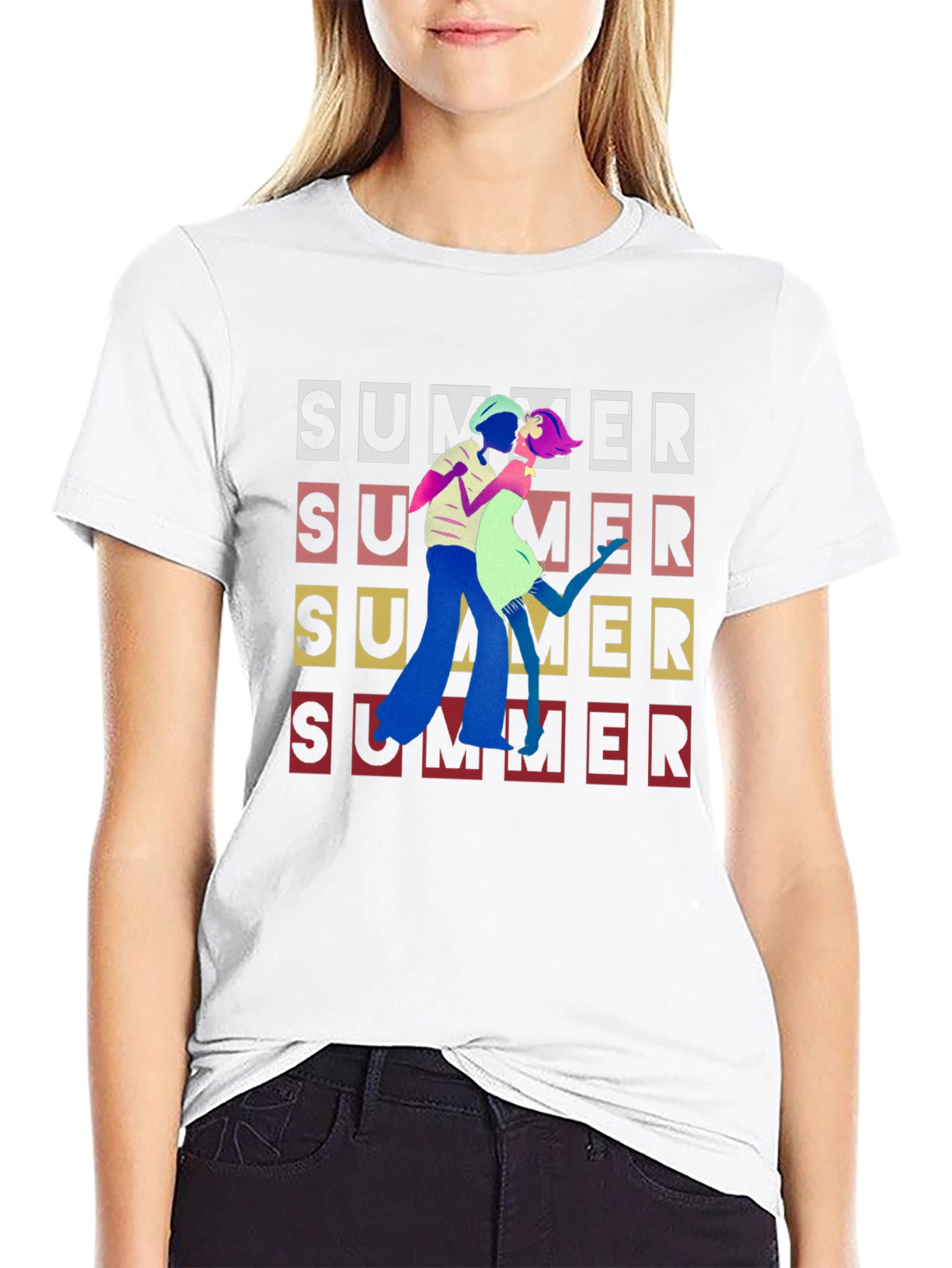 Retro Summer Dance Black T-Shirt