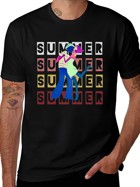 Retro Summer Dance Black T-Shirt