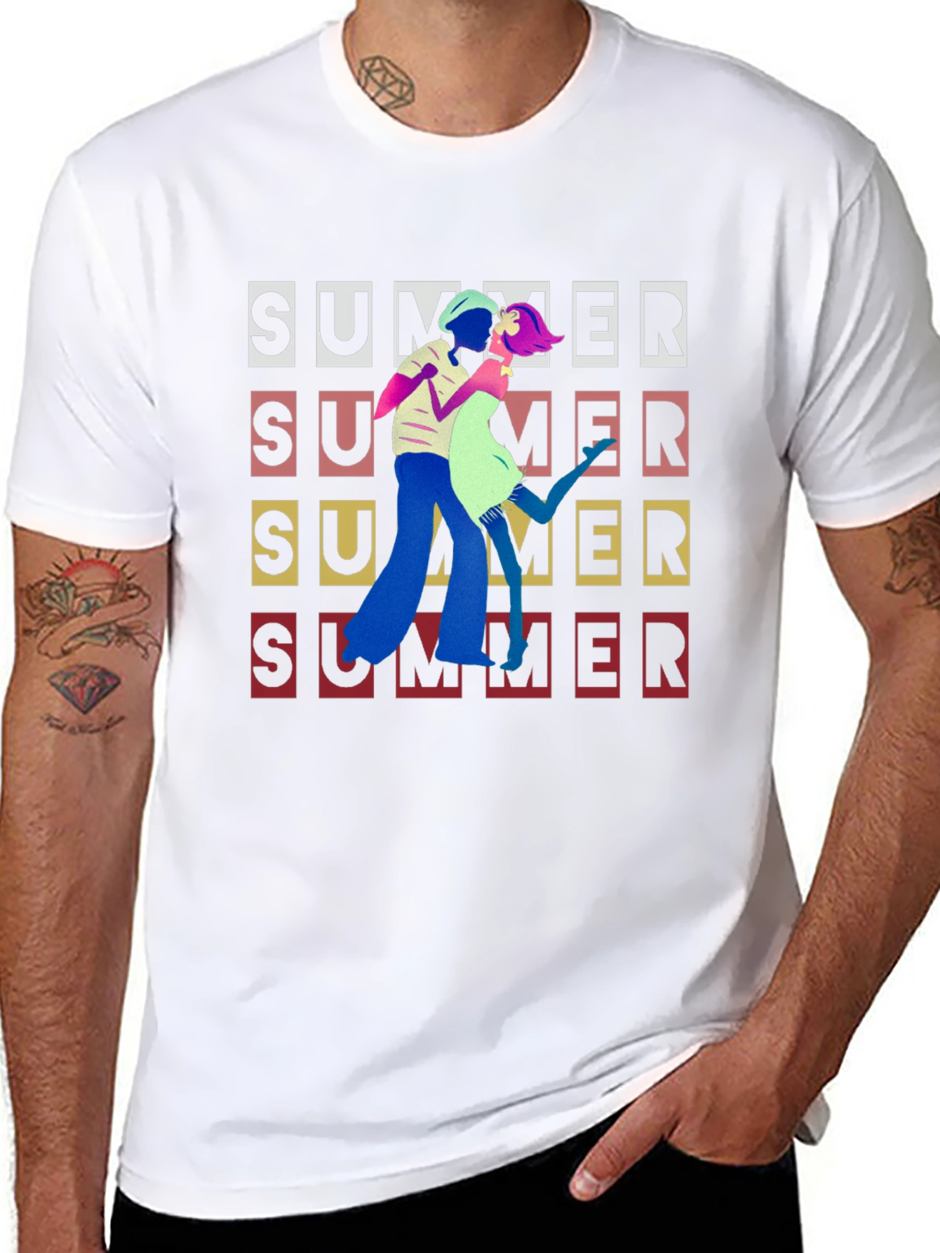 Retro Summer Dance Black T-Shirt