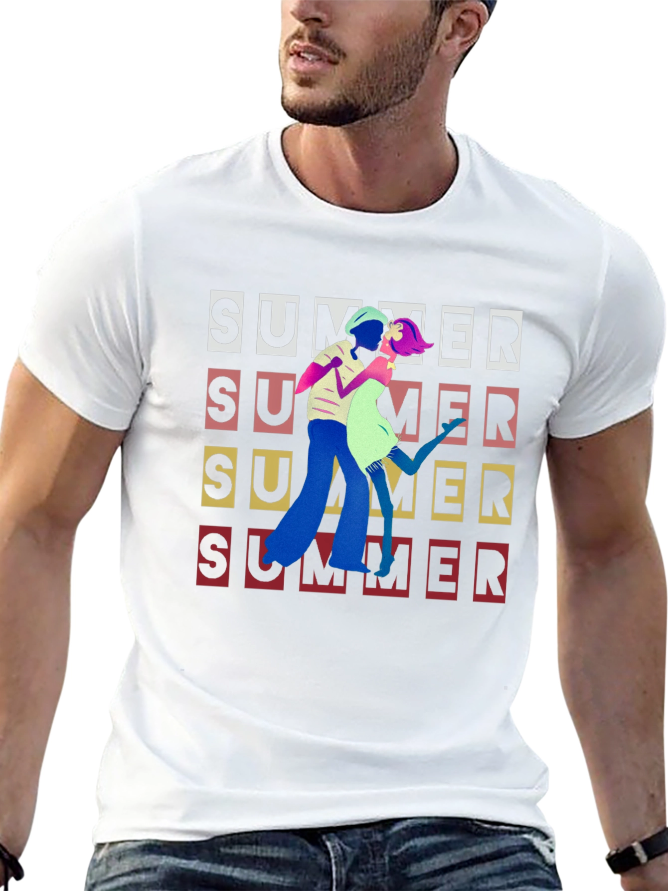 Retro Summer Dance Black T-Shirt