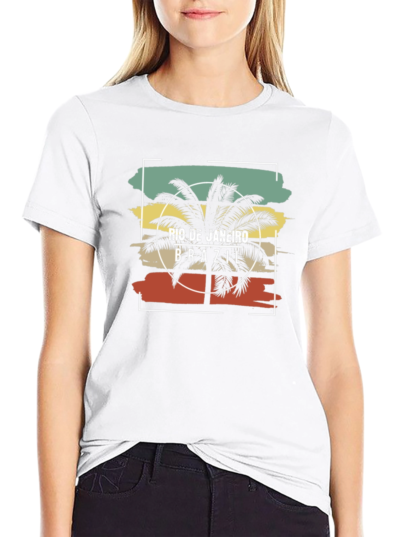 Rio de Janeiro Brazil T-Shirt Palm Tree Design