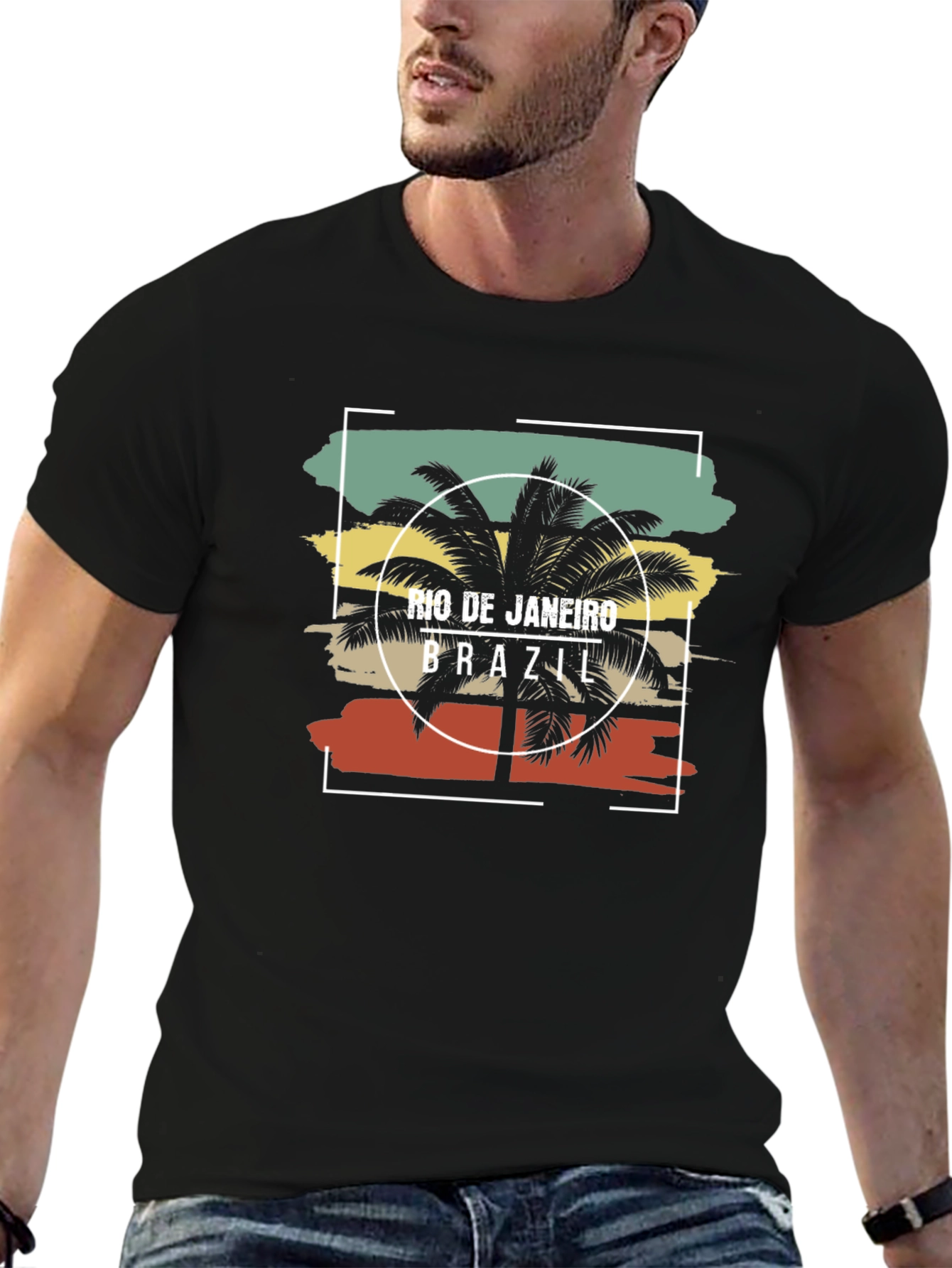 Rio de Janeiro Brazil T-Shirt Palm Tree Design