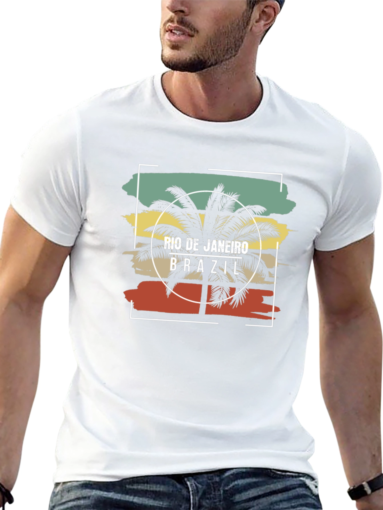 Rio de Janeiro Brazil T-Shirt Palm Tree Design