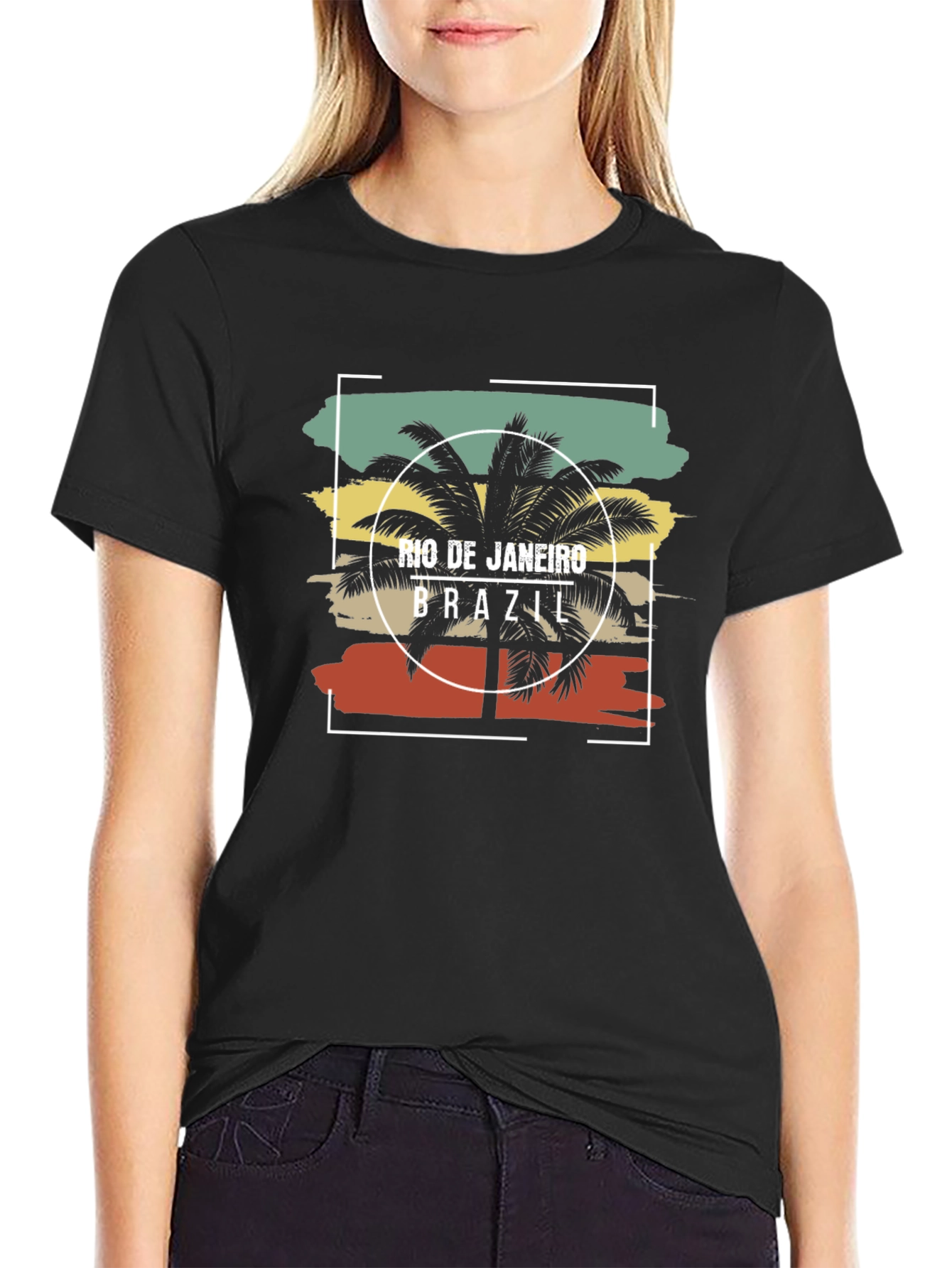 Rio de Janeiro Brazil T-Shirt Palm Tree Design