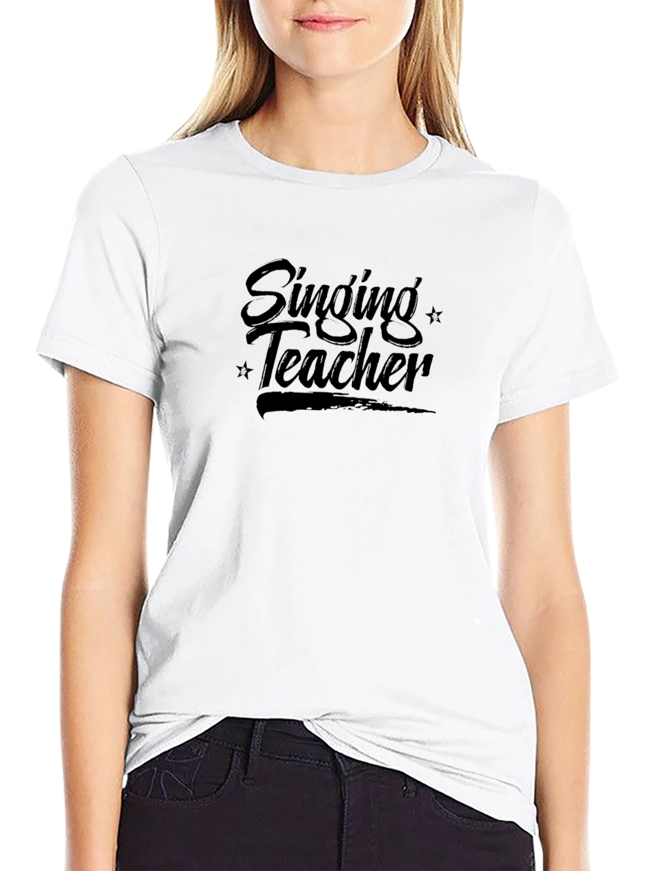 Singing Teacher Graphic Tee - Black Cotton T-Shirt