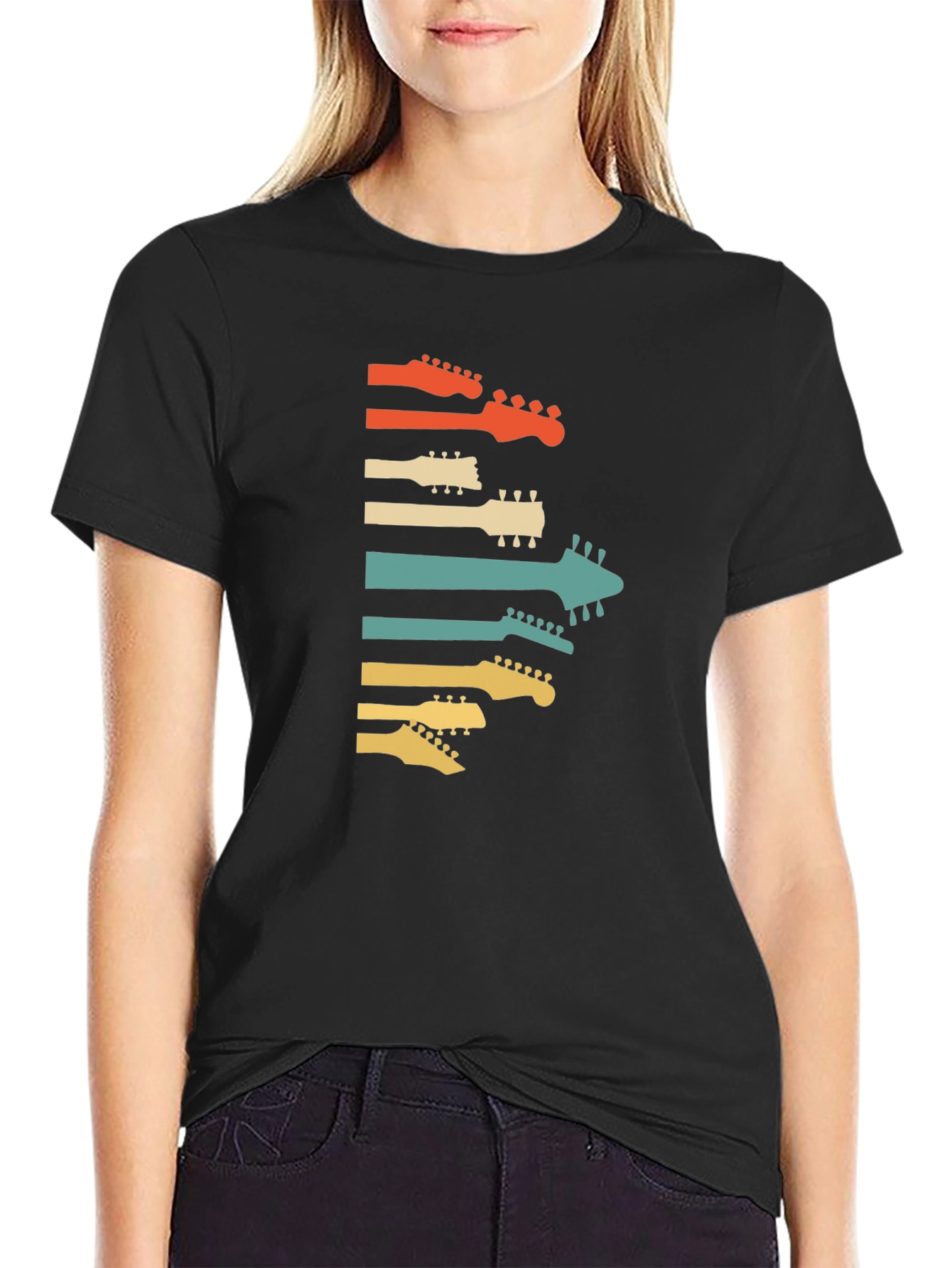 Retro Guitar Headstock Graphic Tee