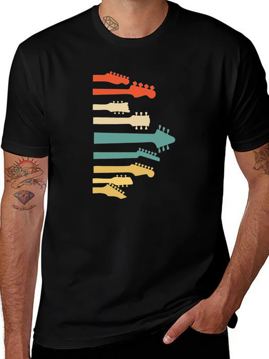 Retro Guitar Headstock Graphic Tee