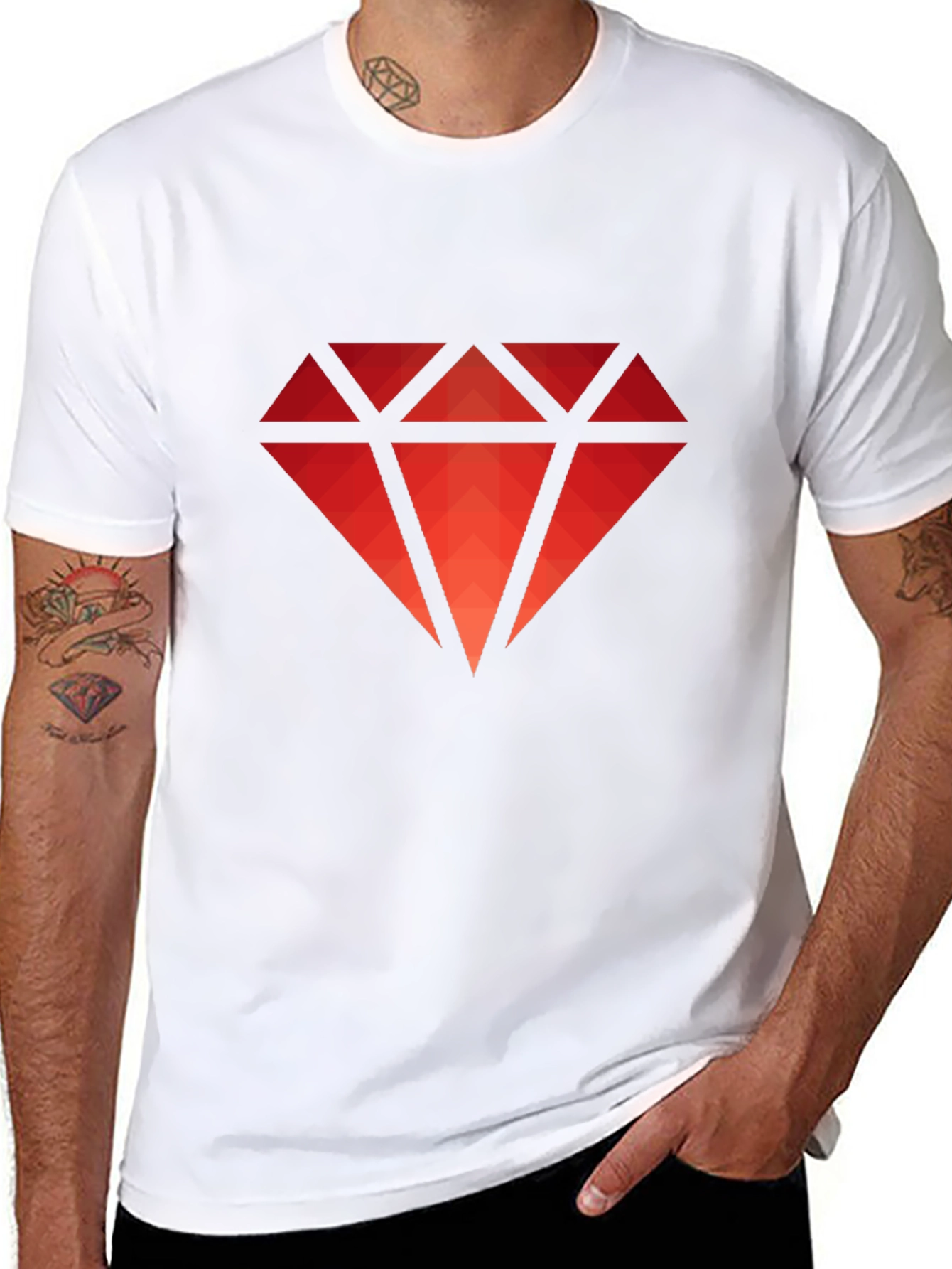 Red Diamond Graphic Tee - Modern Style