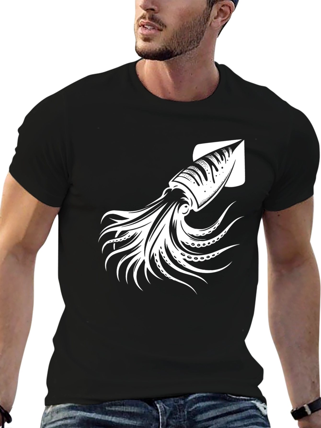 Squid Graphic T-Shirt - Black