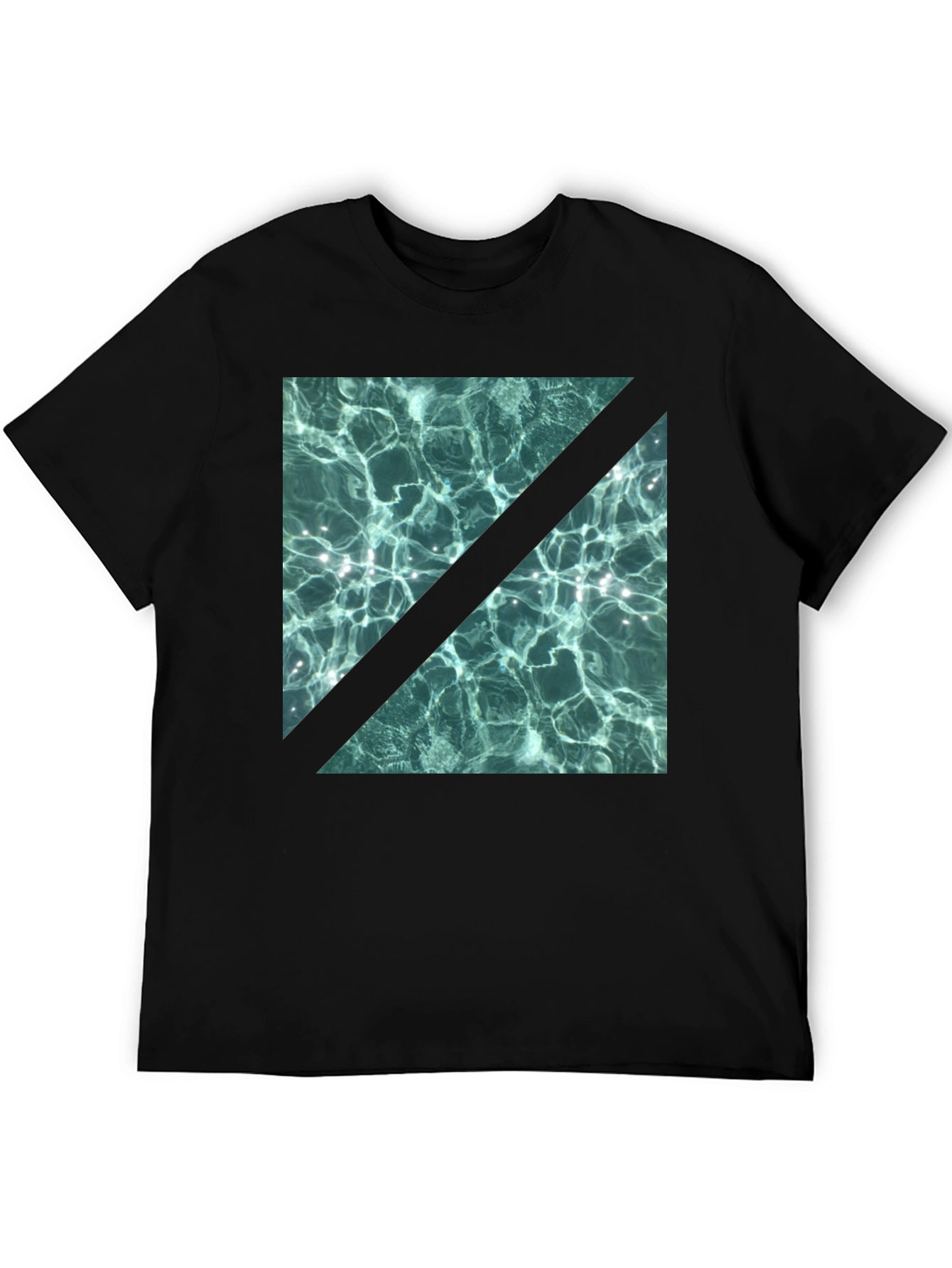 Abstract Water Design Black T-Shirt