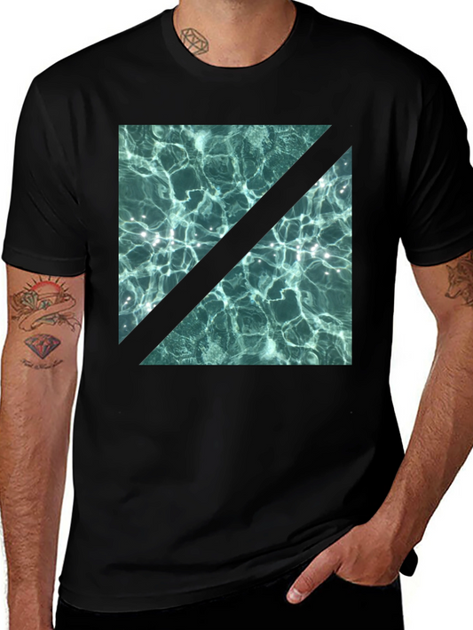 Abstract Water Design Black T-Shirt
