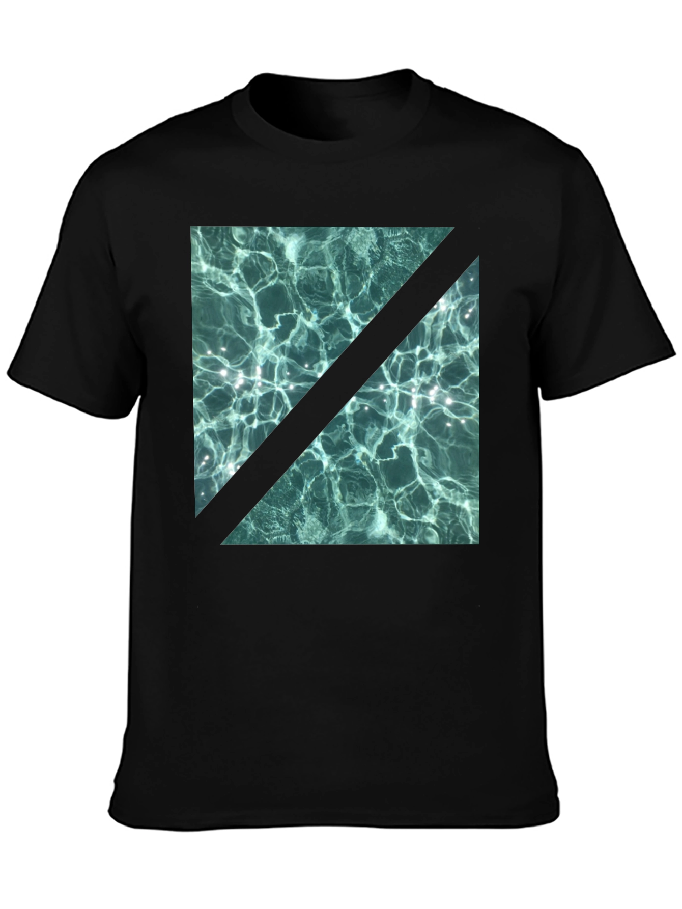 Abstract Water Design Black T-Shirt