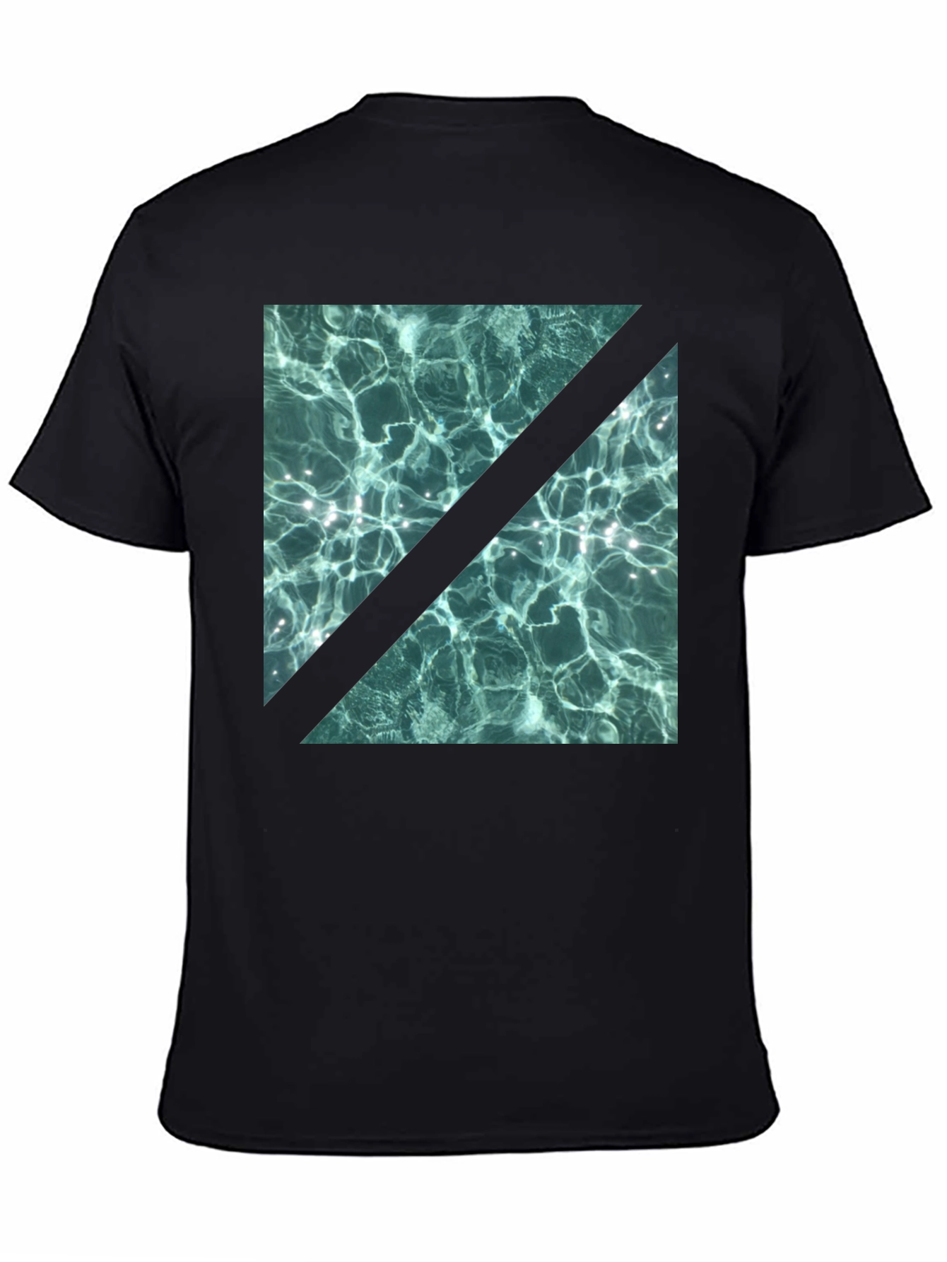 Abstract Water Design Black T-Shirt