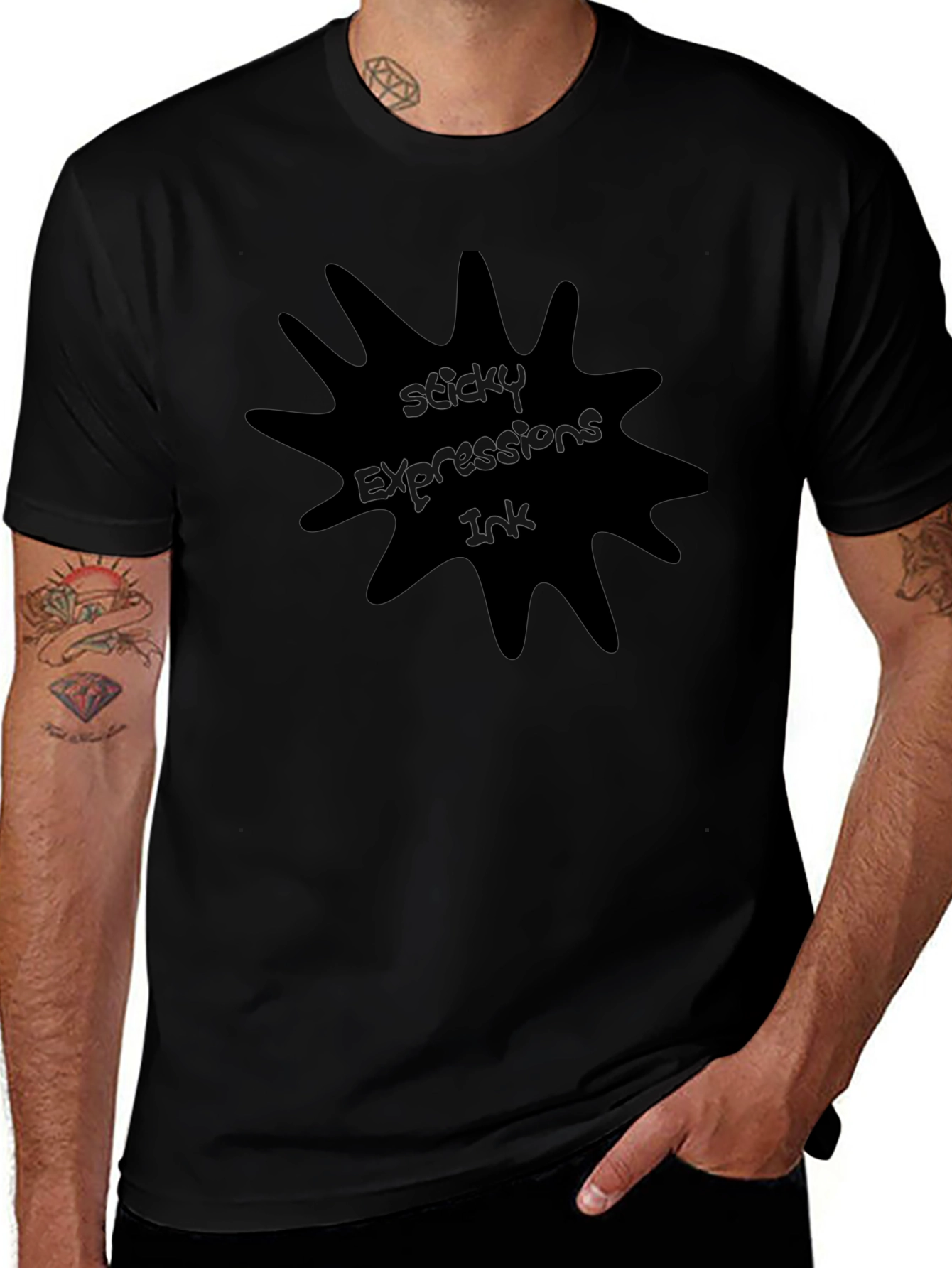 Sticky Expressions Ink Black Graphic Tee