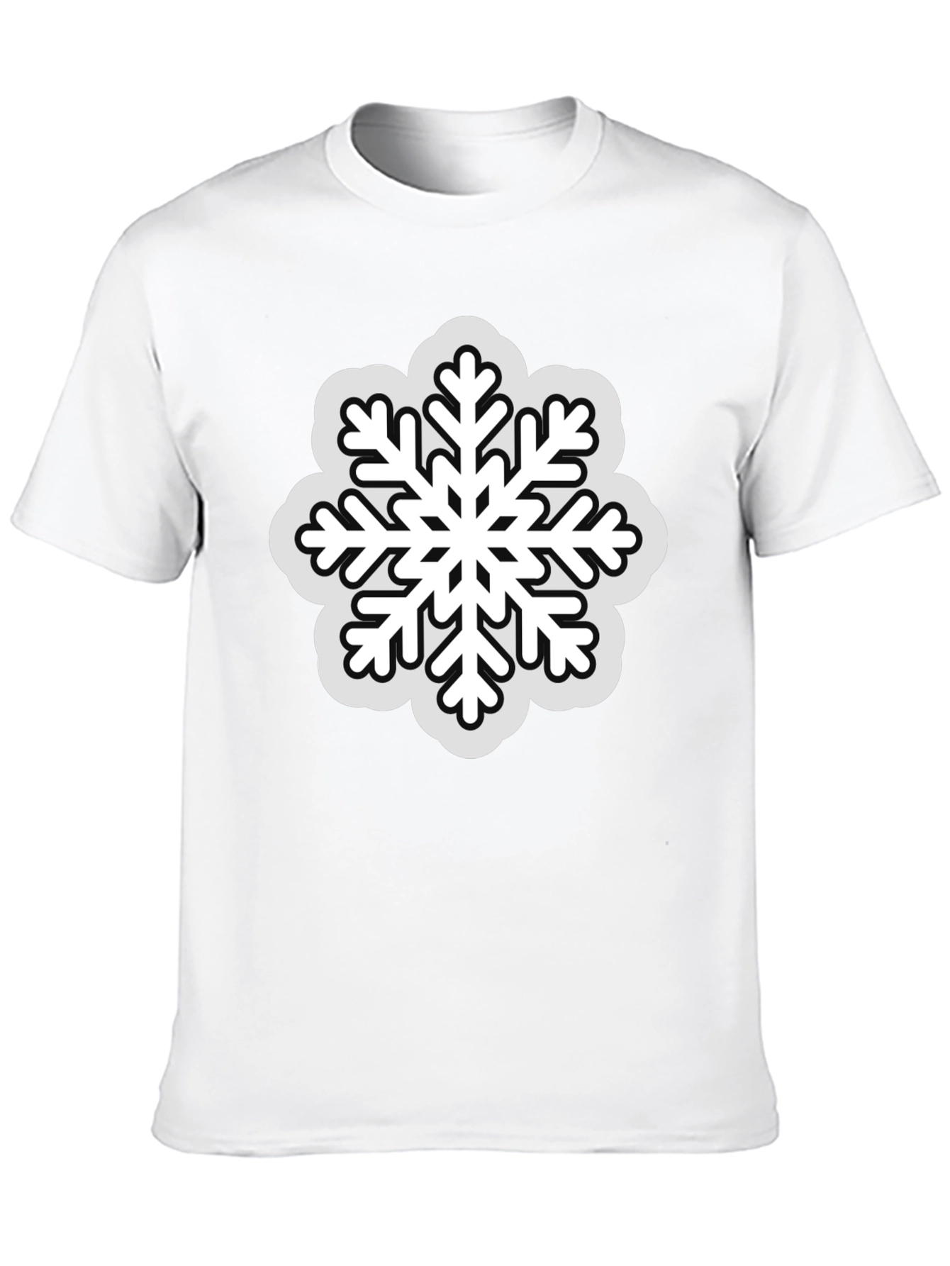 Snowflake Graphic Tee - Black Winter Holiday Shirt