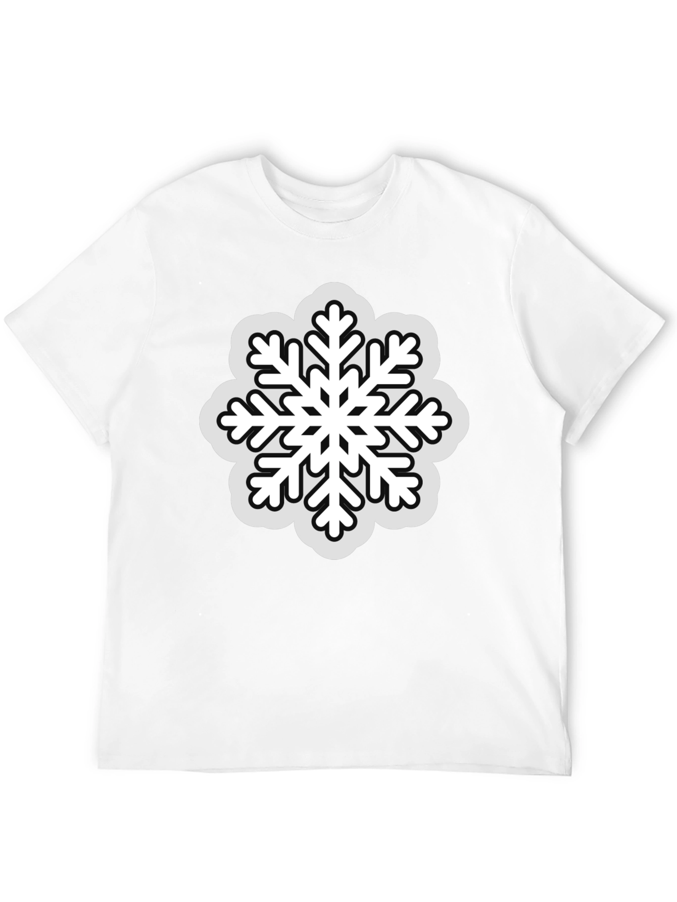 Snowflake Graphic Tee - Black Winter Holiday Shirt