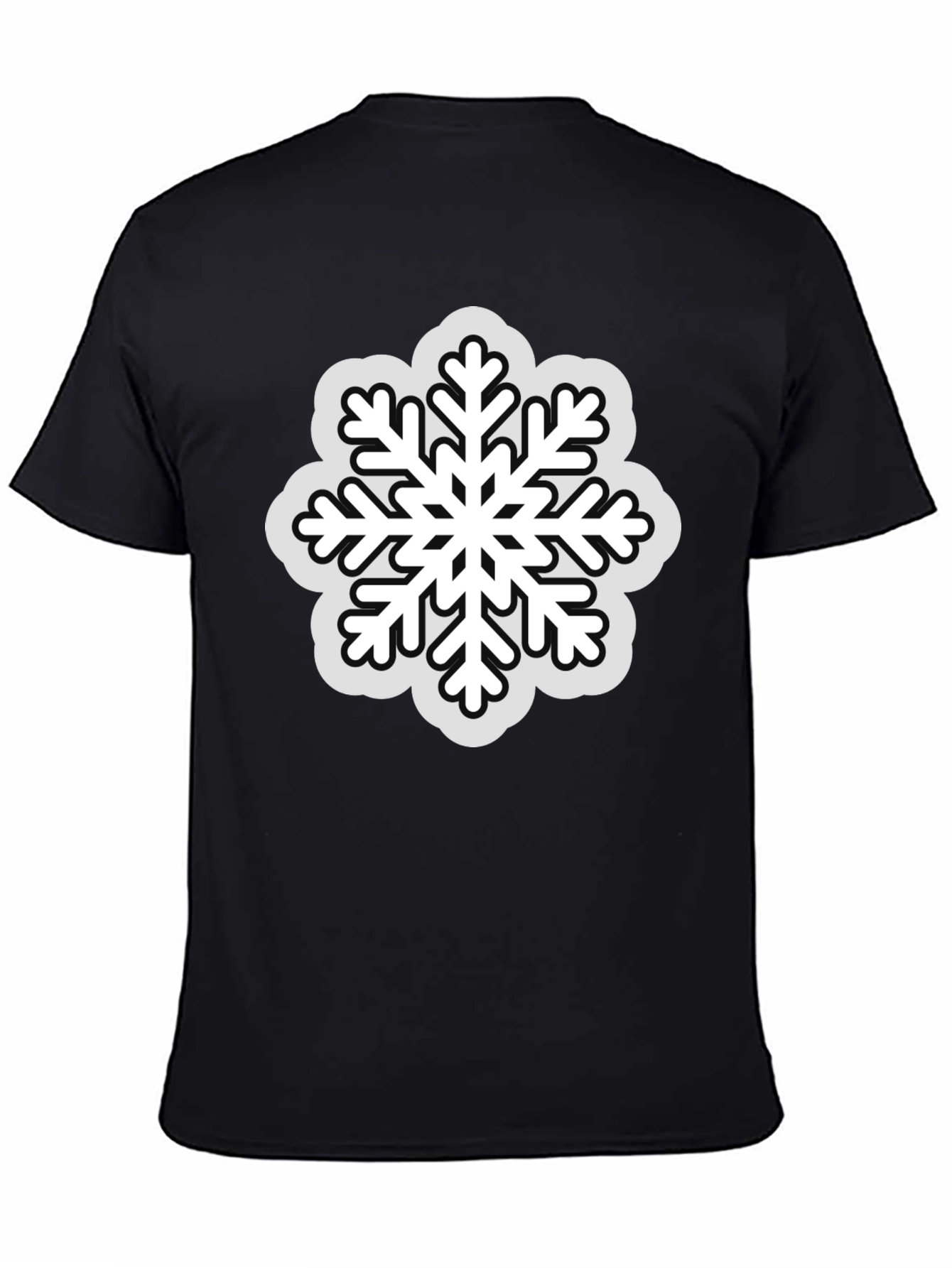 Snowflake Graphic Tee - Black Winter Holiday Shirt