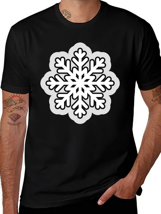 Snowflake Graphic Tee - Black Winter Holiday Shirt