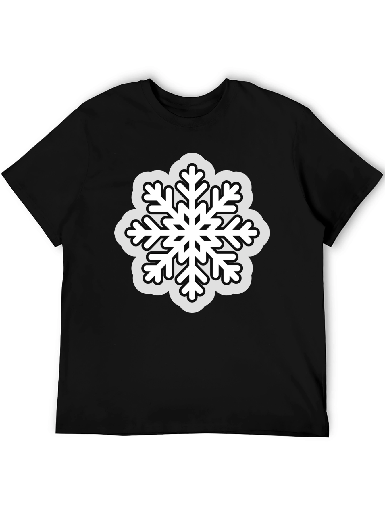 Snowflake Graphic Tee - Black Winter Holiday Shirt