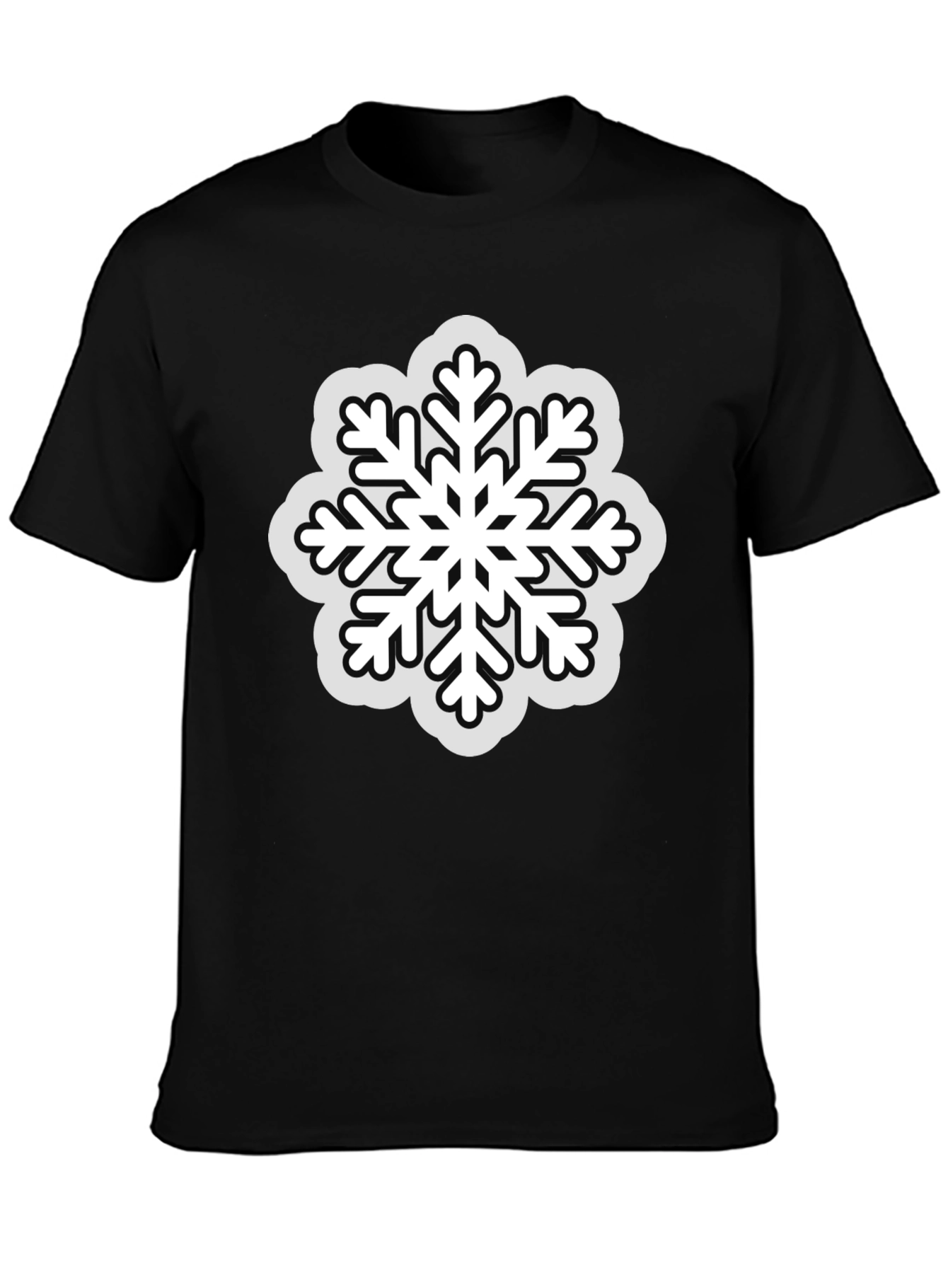 Snowflake Graphic Tee - Black Winter Holiday Shirt