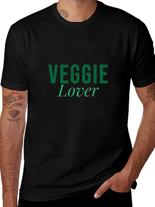 Veggie Lover T-Shirt - Black Casual Style