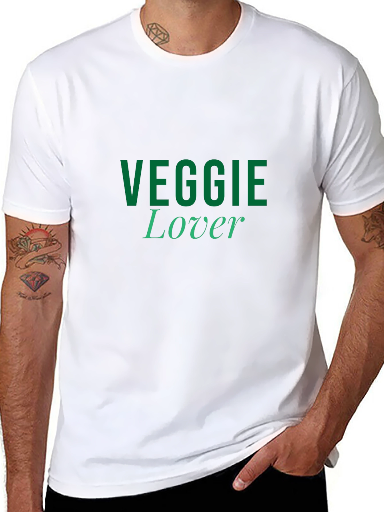 Veggie Lover T-Shirt - Black Casual Style