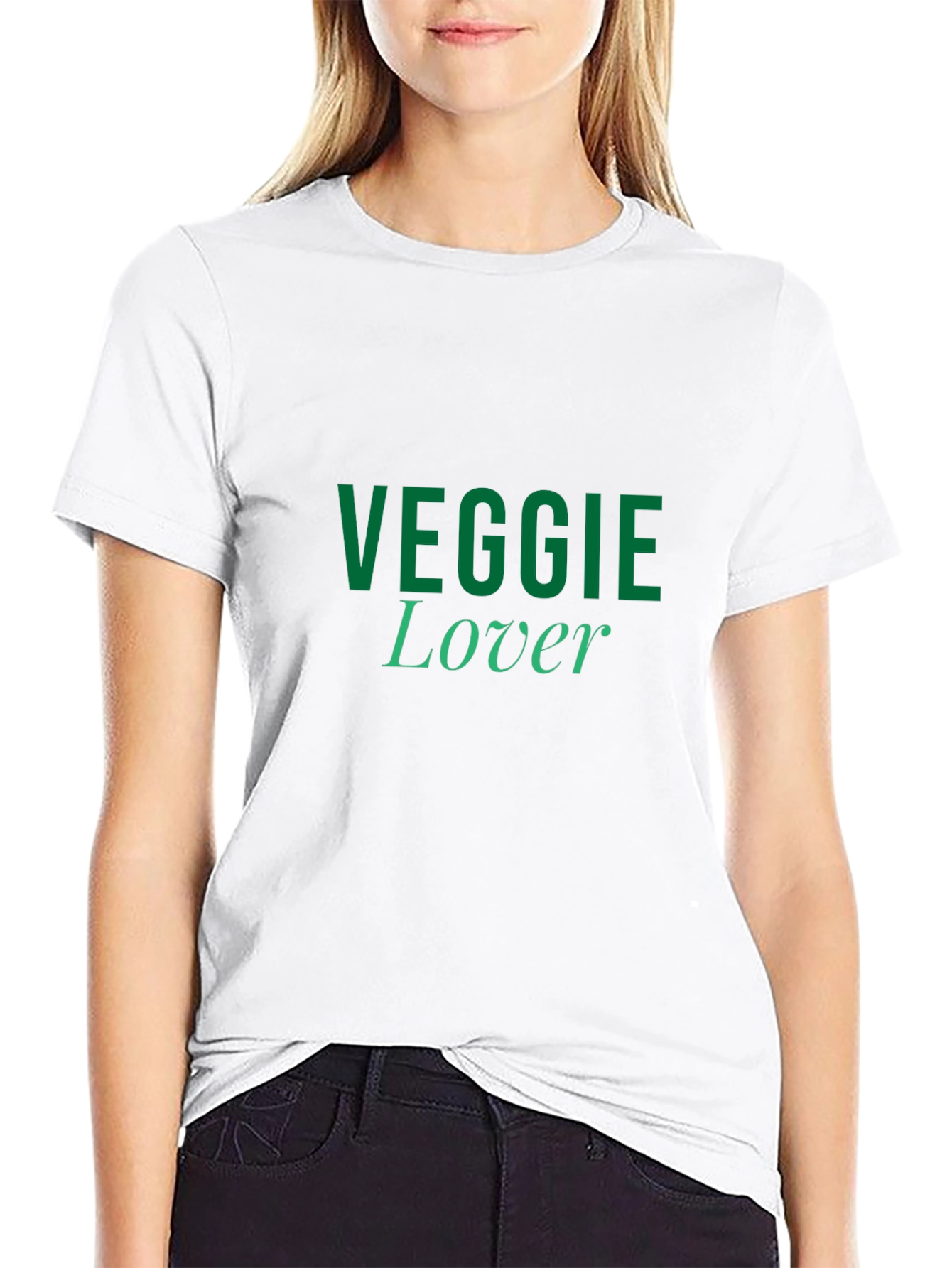 Veggie Lover T-Shirt - Black Casual Style