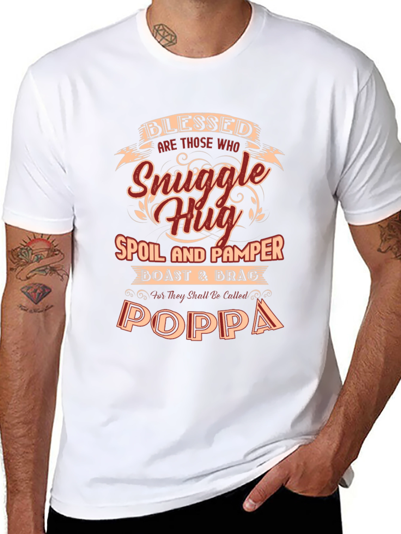 Blessed Poppa T-Shirt - Snuggle Hug Spoil