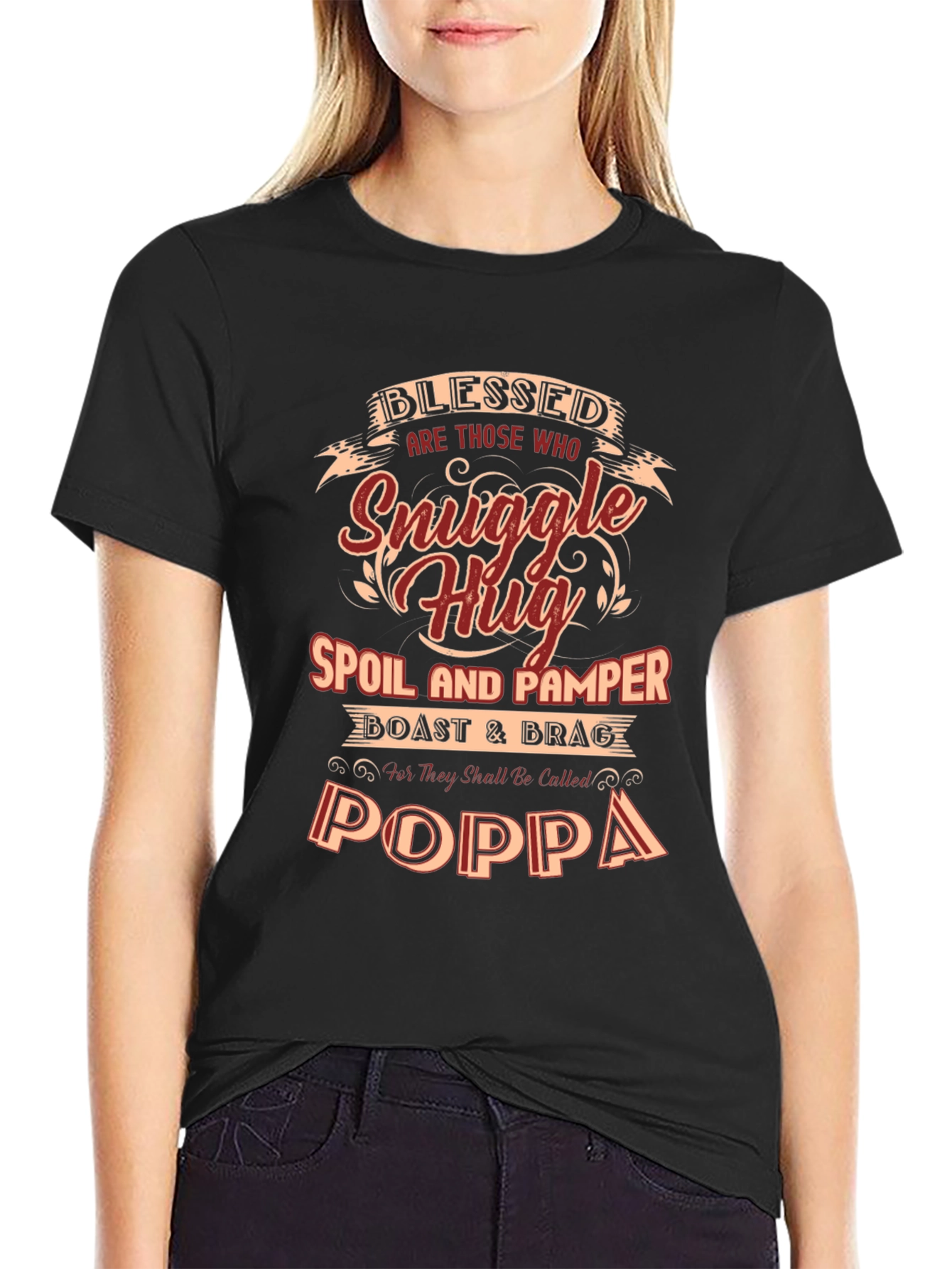 Blessed Poppa T-Shirt - Snuggle Hug Spoil