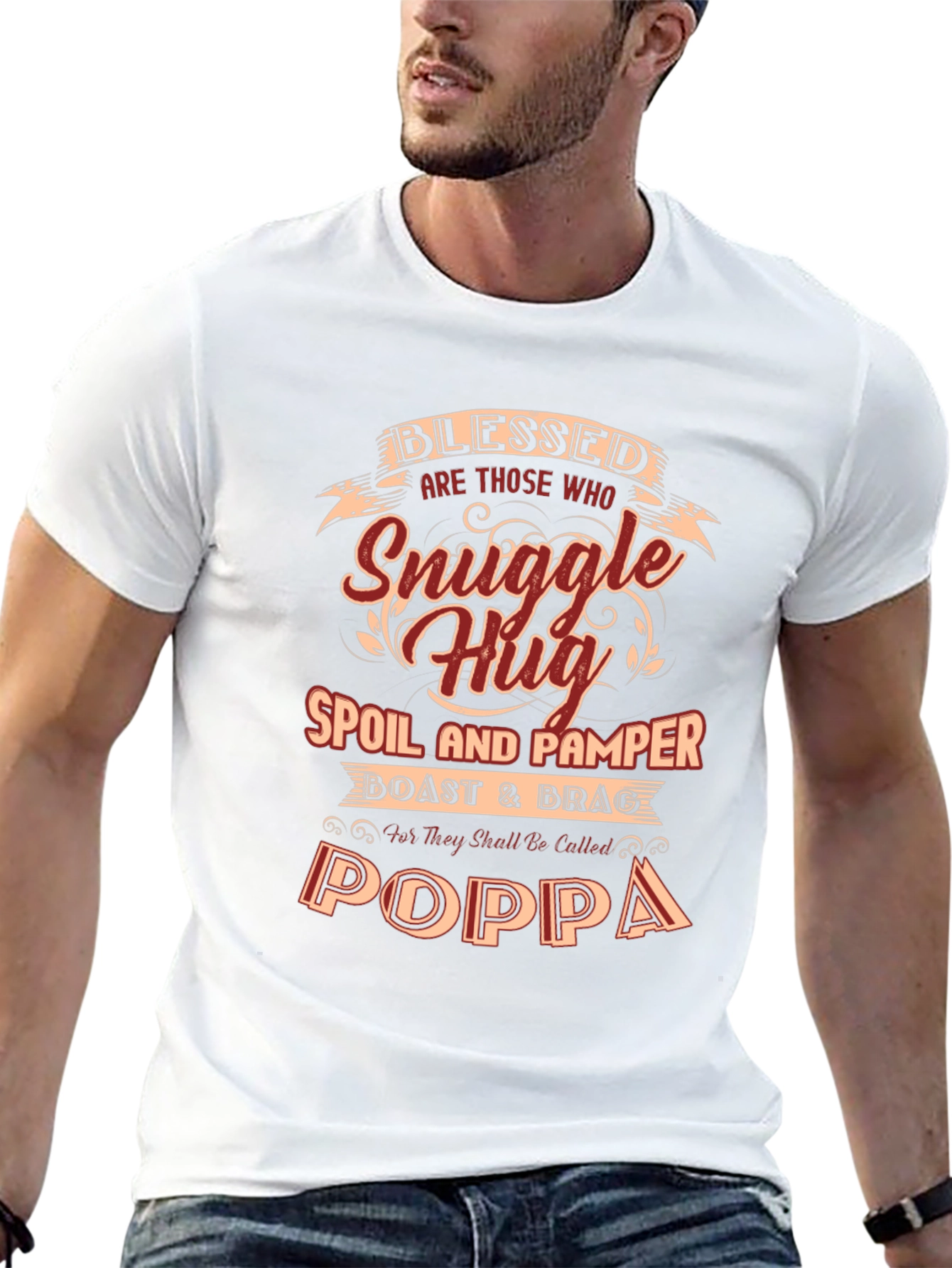 Blessed Poppa T-Shirt - Snuggle Hug Spoil