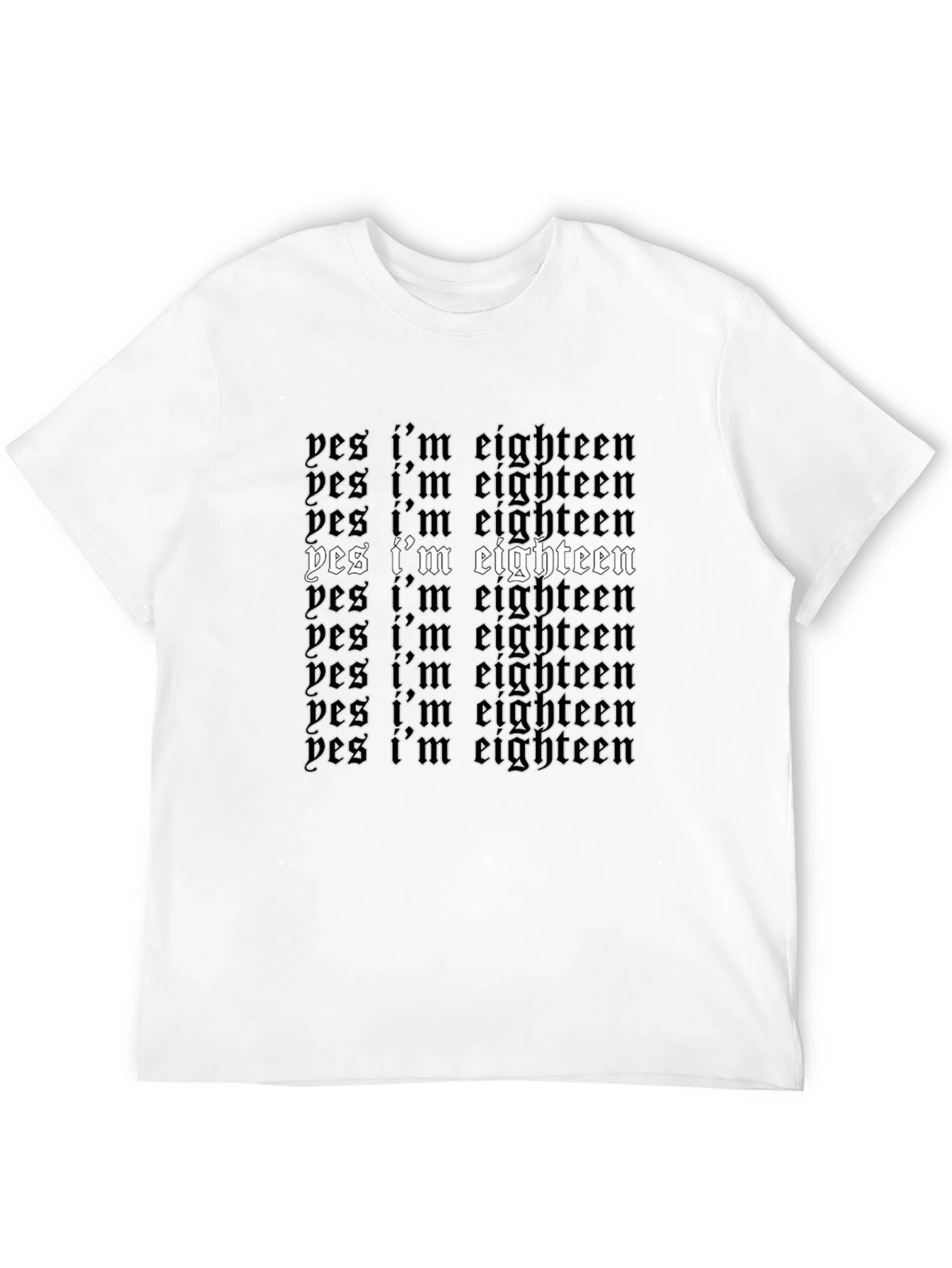Yes Im Eighteen Black Graphic Tee
