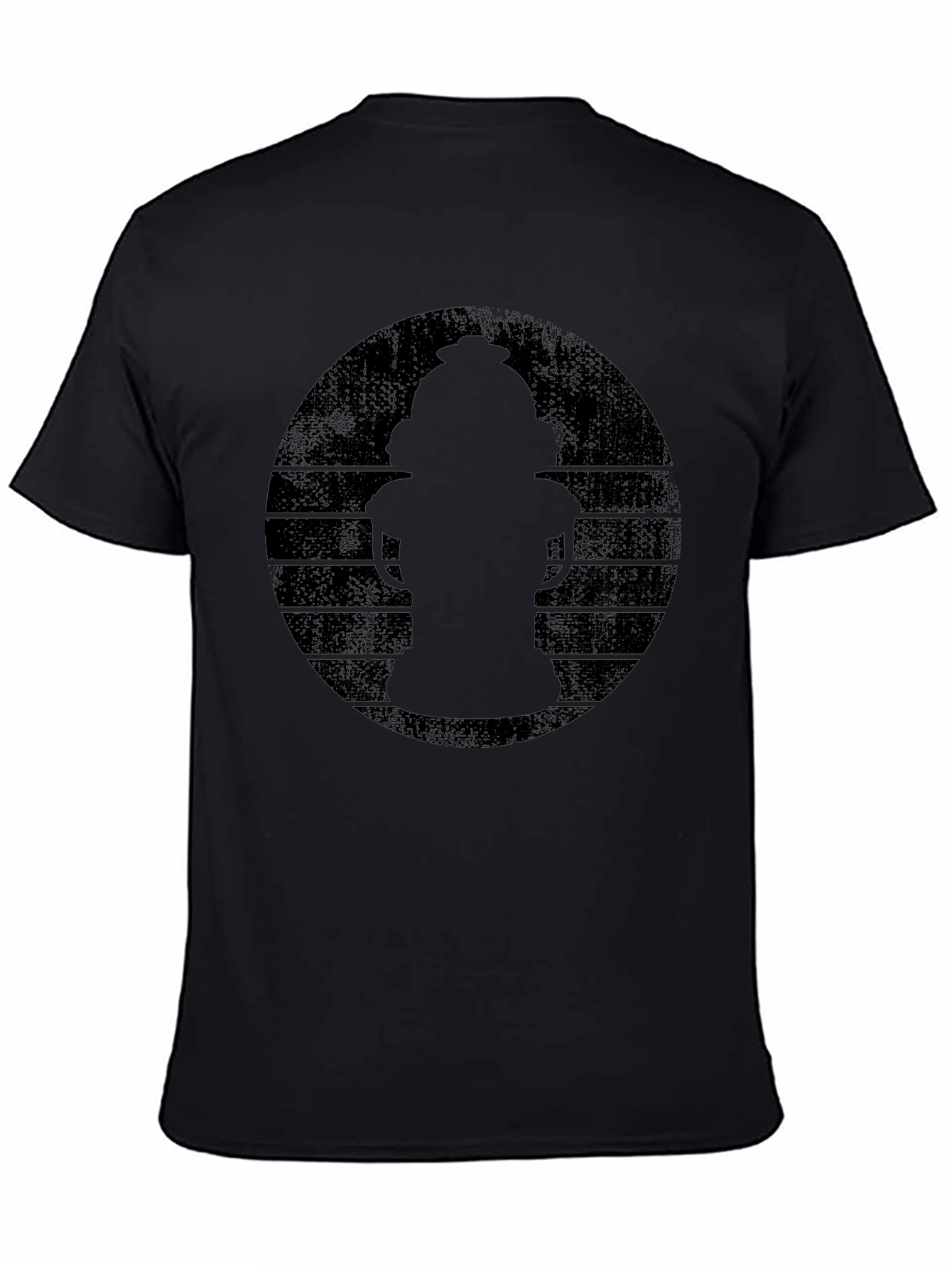 Retro Fire Hydrant Graphic Tee - Black Cotton