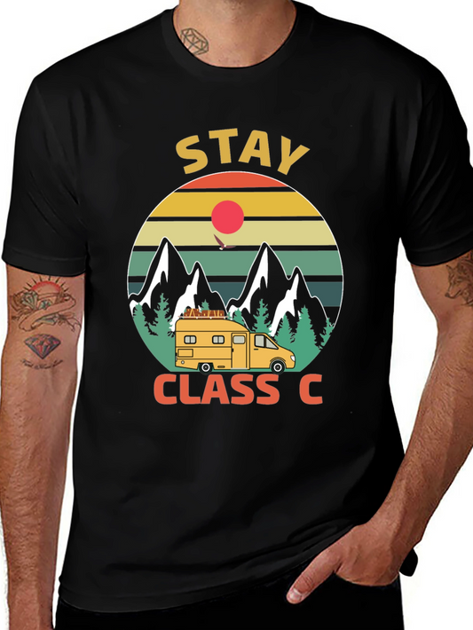 Stay Class C Camping T-Shirt - Mountain Adventure