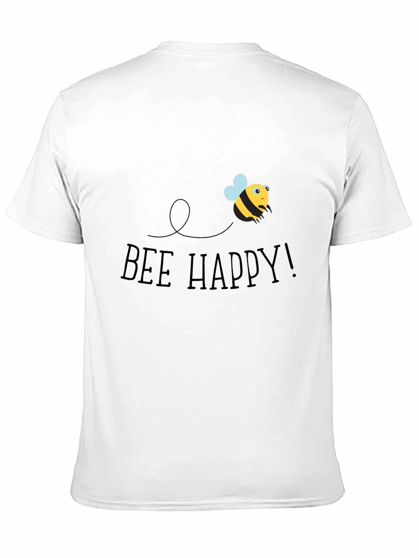 Bee Happy Graphic Tee - Black Cotton T-Shirt