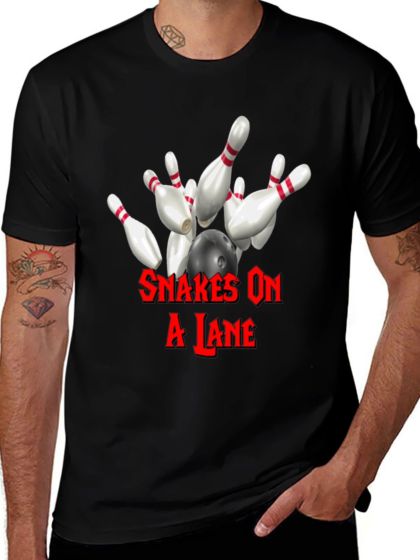 Snakes On A Lane Bowling T-Shirt
