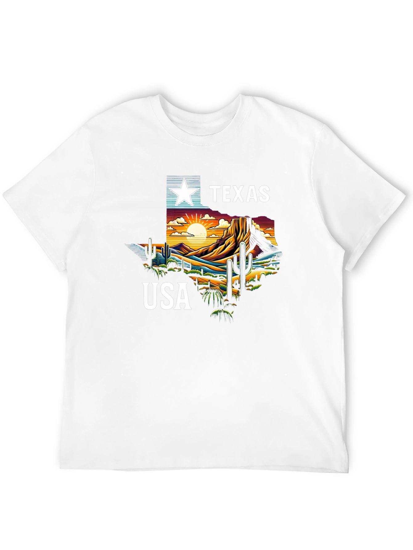 Texas USA Graphic Print Tee - Black