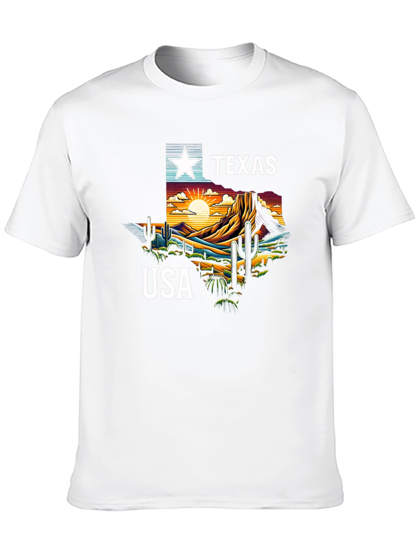 Texas USA Graphic Print Tee - Black