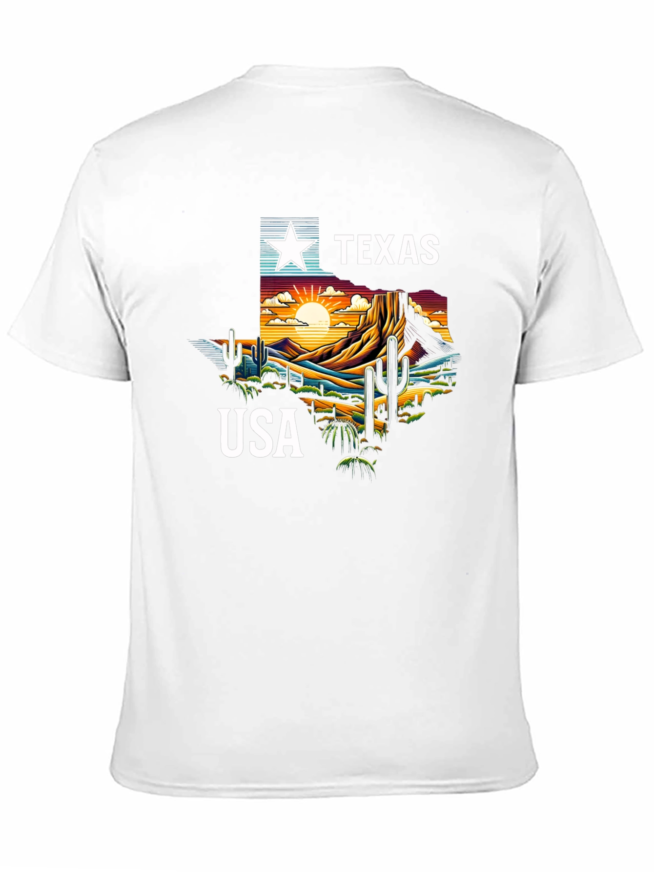 Texas USA Graphic Print Tee - Black