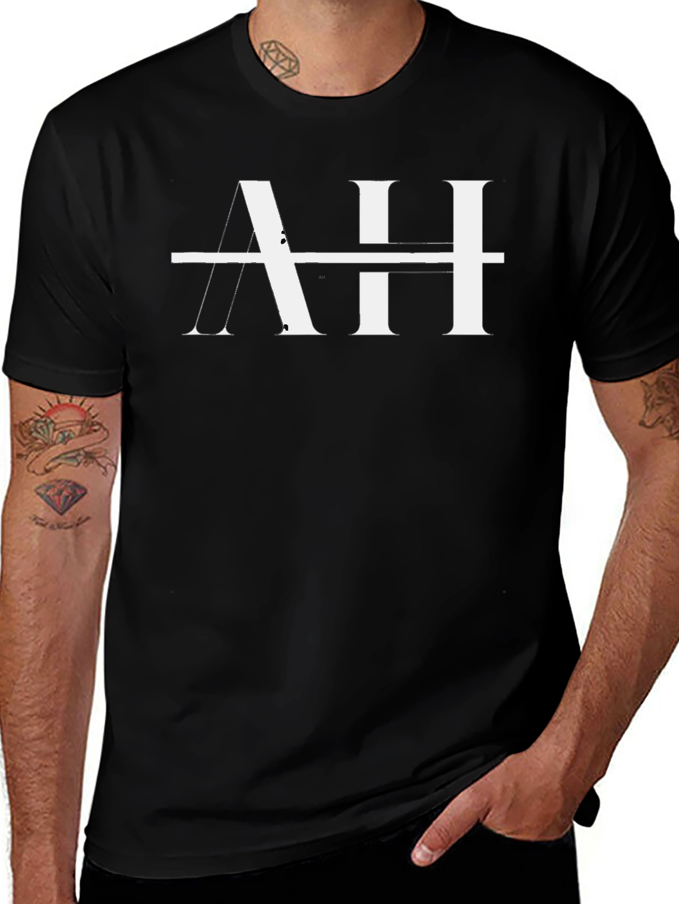 AH Graphic Print Black T-Shirt