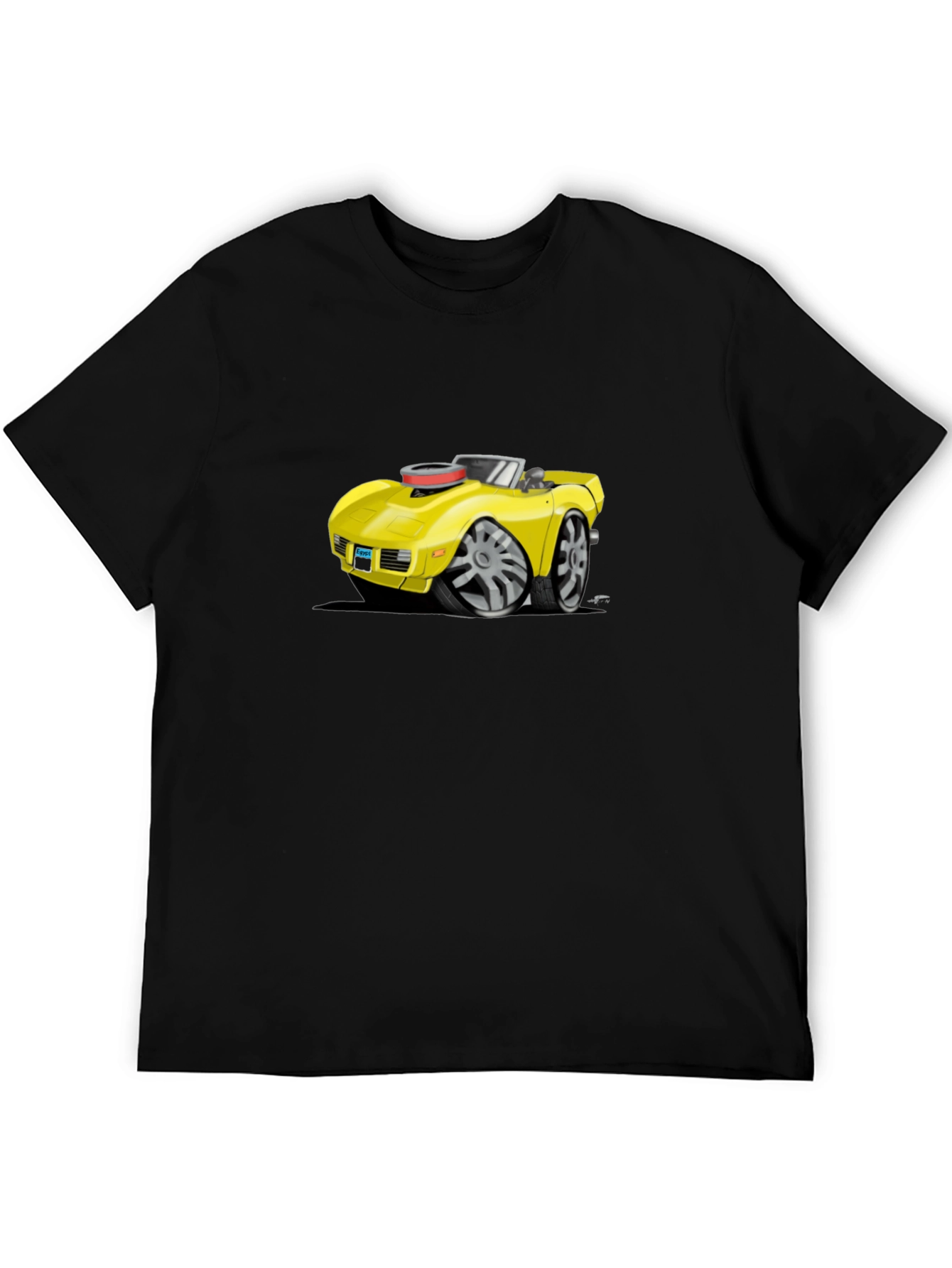 Cartoon Car Graphic Tee - Black