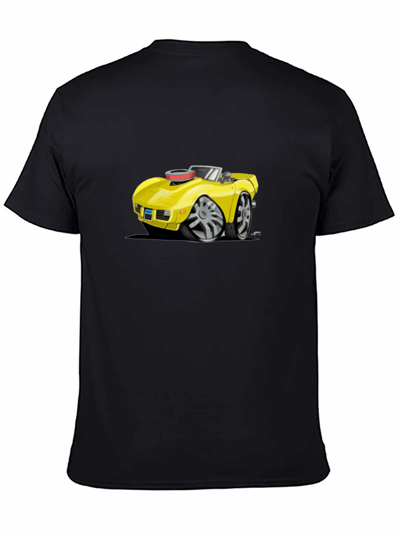 Cartoon Car Graphic Tee - Black