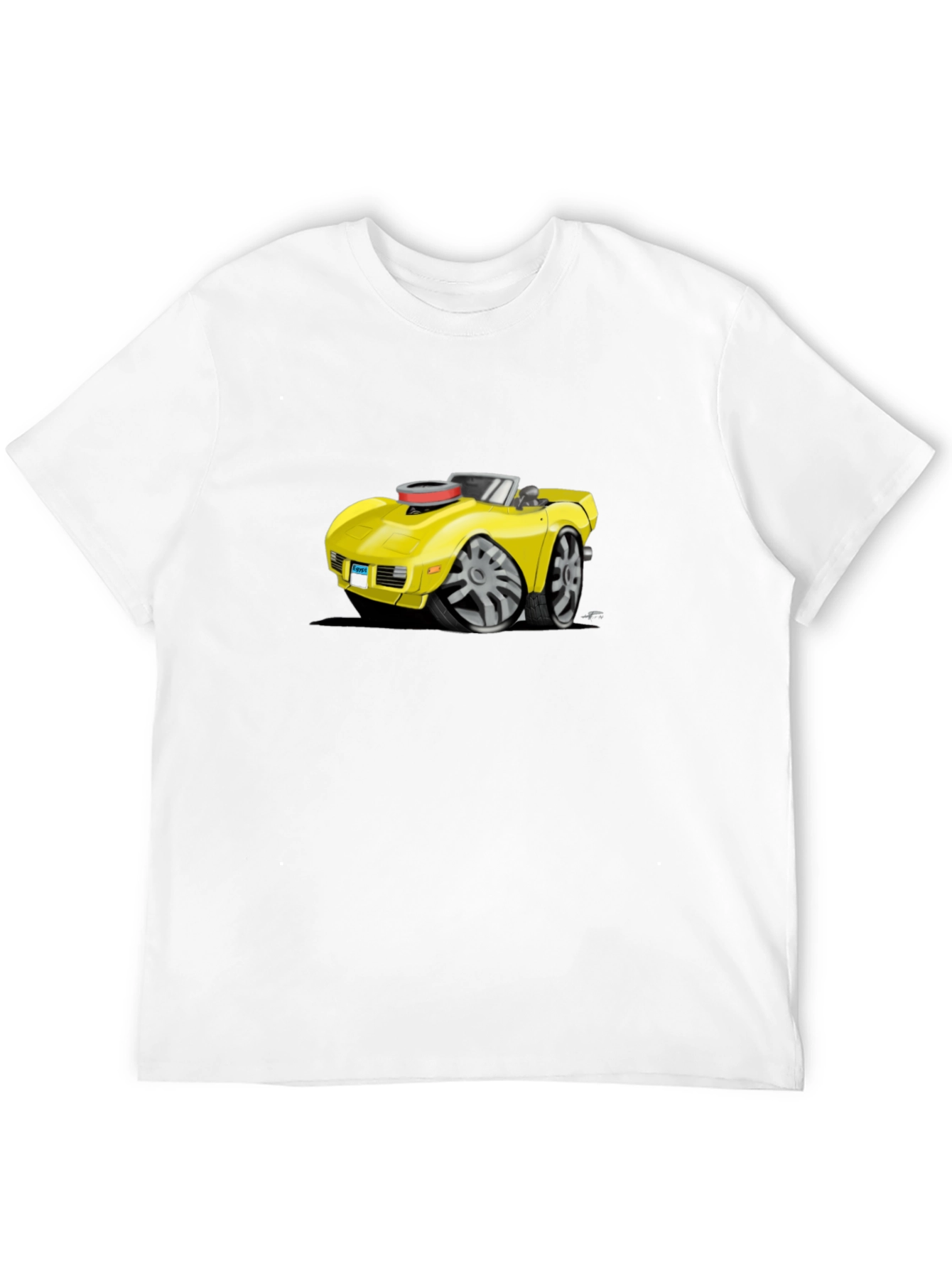 Cartoon Car Graphic Tee - Black